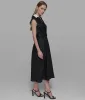 SLEEVELESS BELTED MIDI LINEN DRESS sold by Karl Lagerfeld Paris