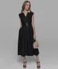 SLEEVELESS BELTED MIDI LINEN DRESS sold by Karl Lagerfeld Paris