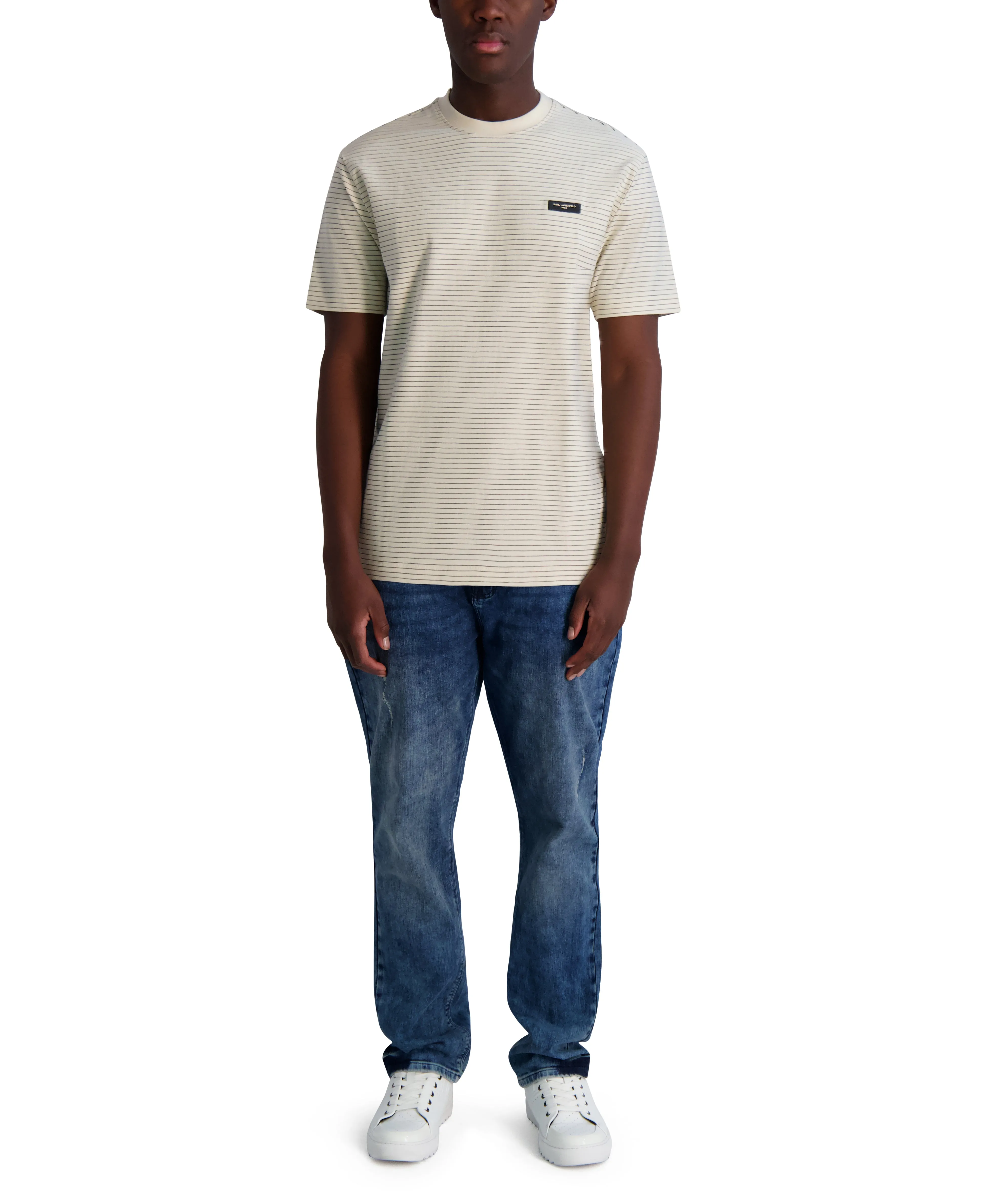 TEXTURED STRIPE TEE sold by Karl Lagerfeld Paris product image thumbnail 4