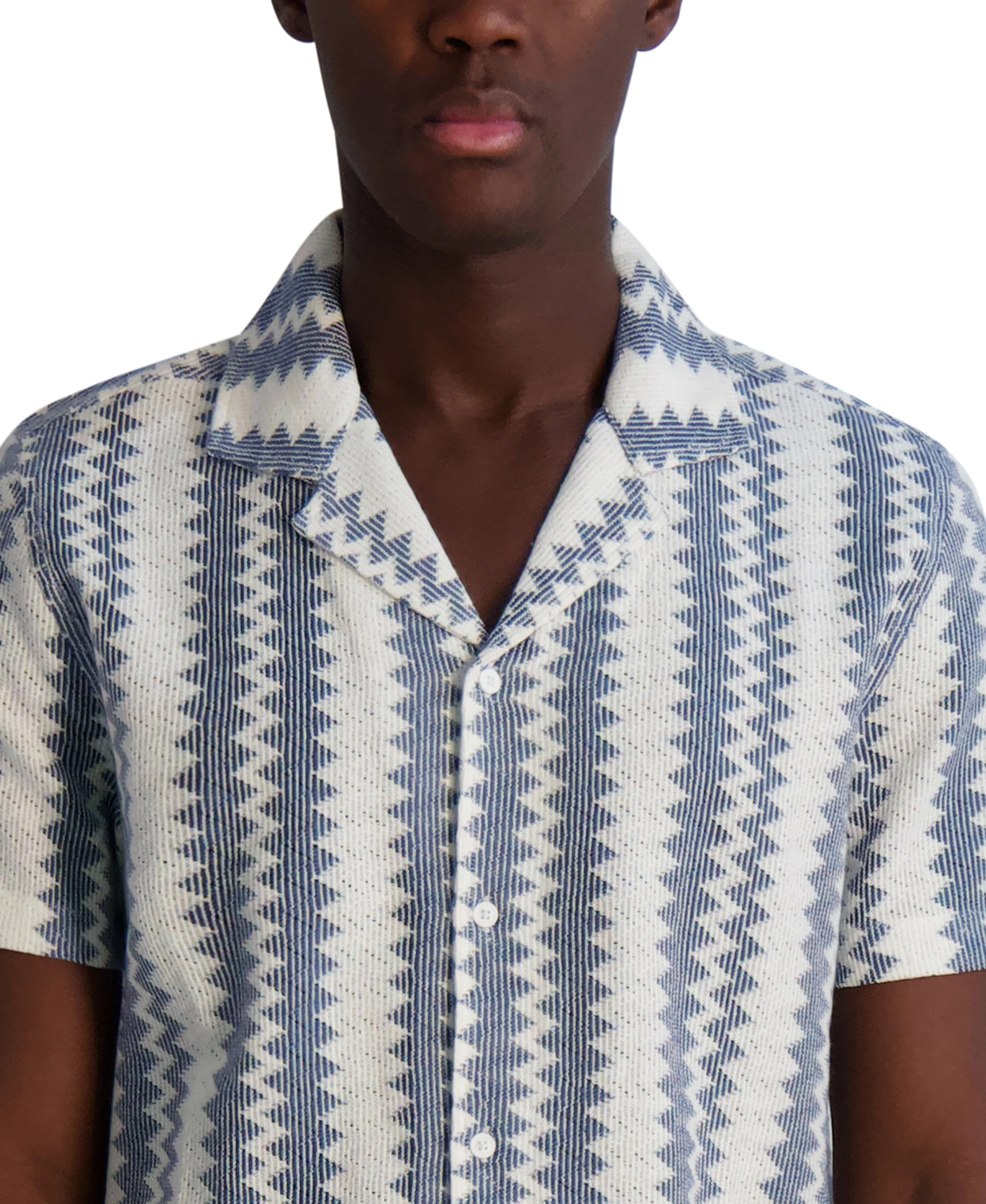 SHORT SLEEVE OPEN WEAVE CAMP SHIRT sold by Karl Lagerfeld Paris product image thumbnail 5