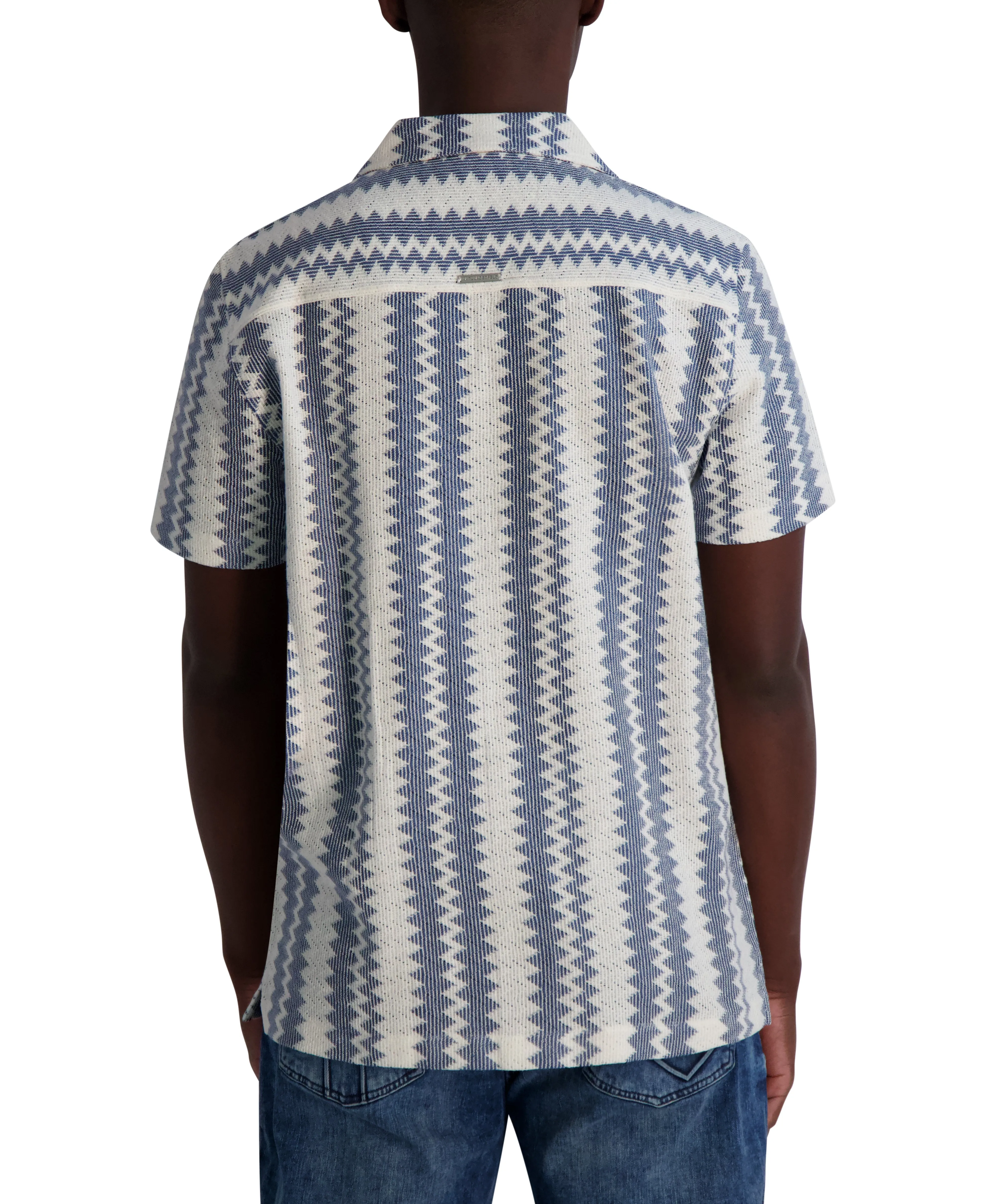 SHORT SLEEVE OPEN WEAVE CAMP SHIRT sold by Karl Lagerfeld Paris product image thumbnail 2