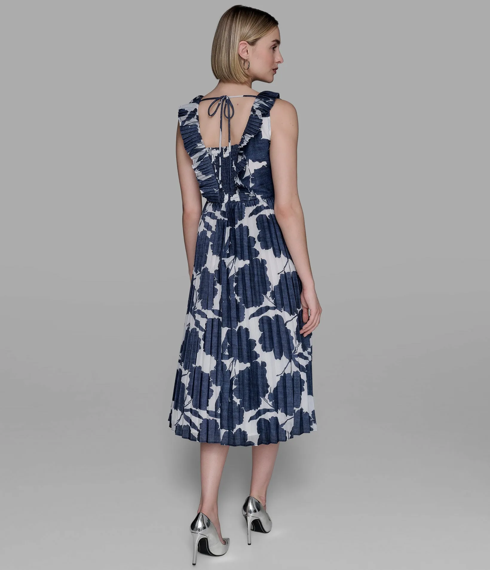 CAPSULE OCCASION PLEATED MIDI DRESS sold by Karl Lagerfeld Paris product image thumbnail 2