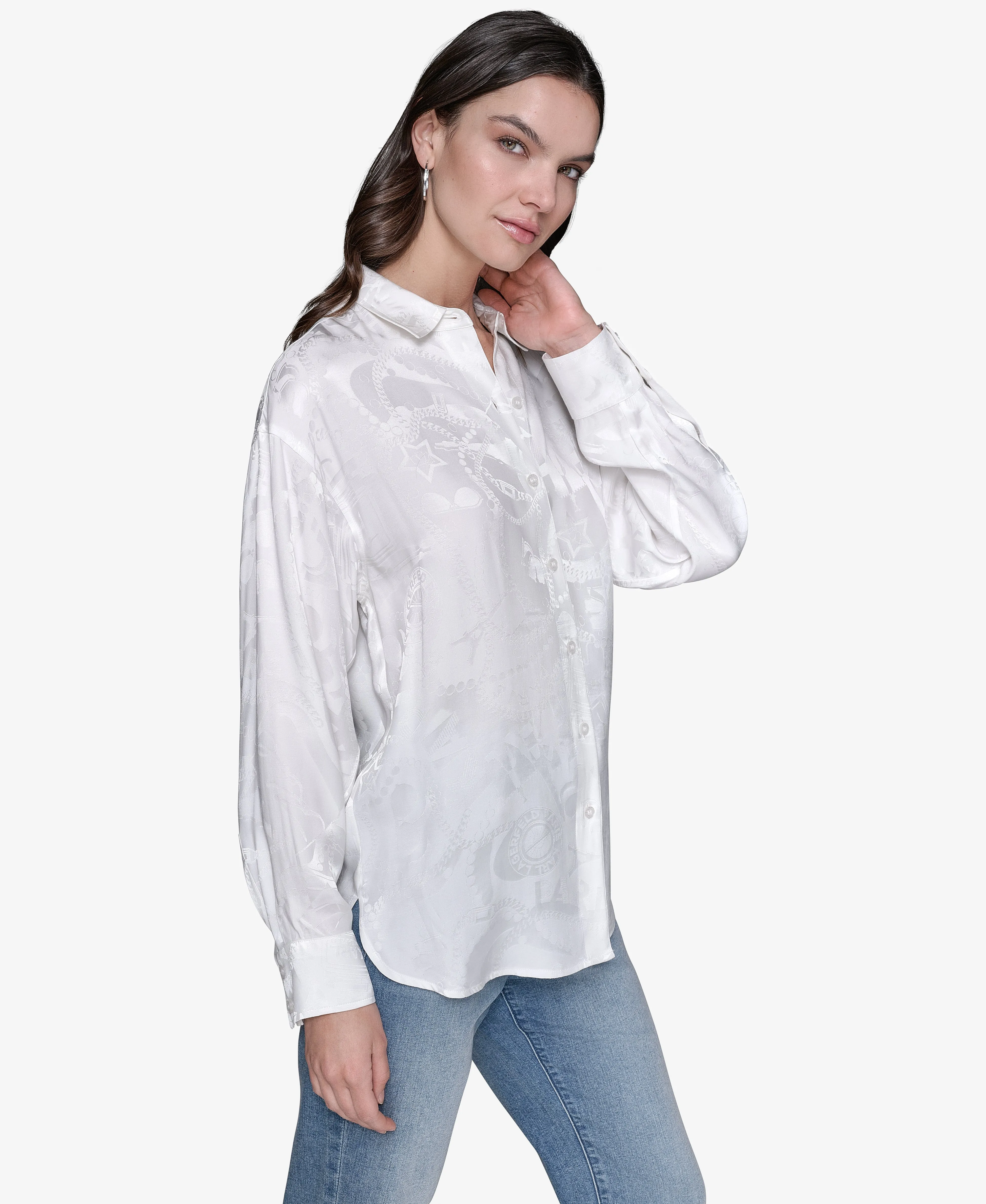 OVERSIZED UTILITY SHIRT sold by Karl Lagerfeld Paris product image thumbnail 4
