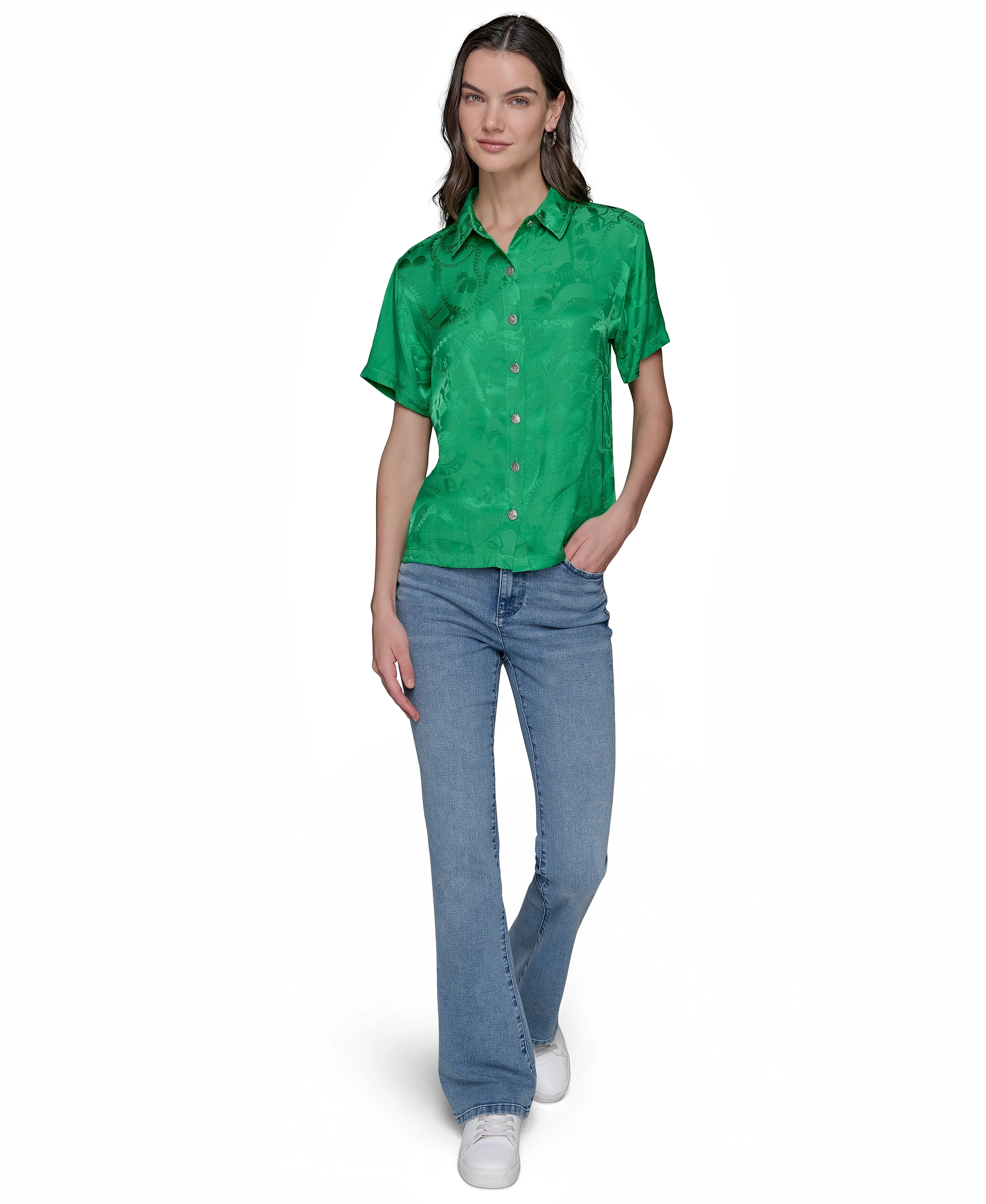 SHORT SLEEVE JACQUARD SHIRT sold by Karl Lagerfeld Paris product image thumbnail 3