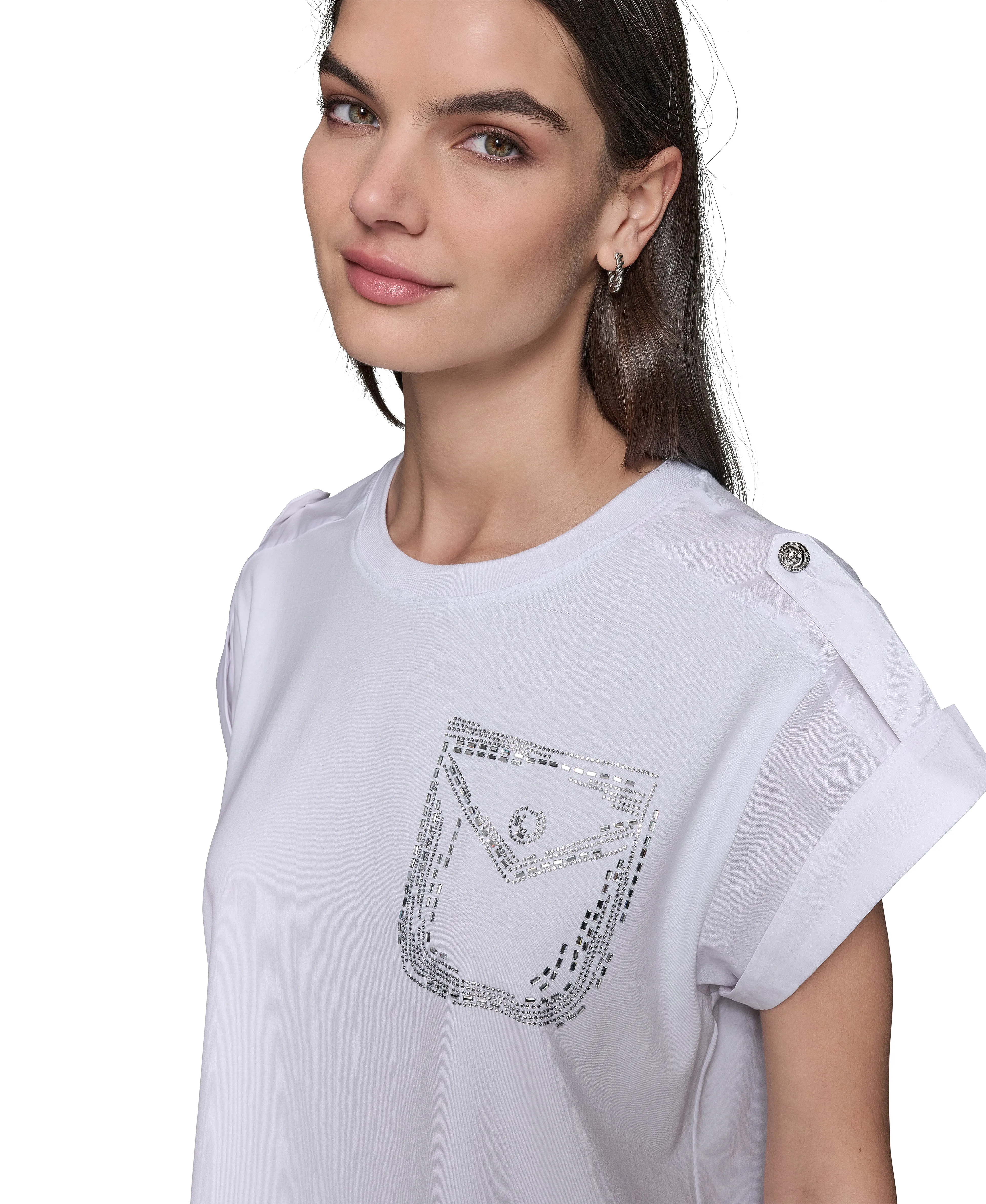 TEE WITH BUTTON EPAULE sold by Karl Lagerfeld Paris product image thumbnail 5