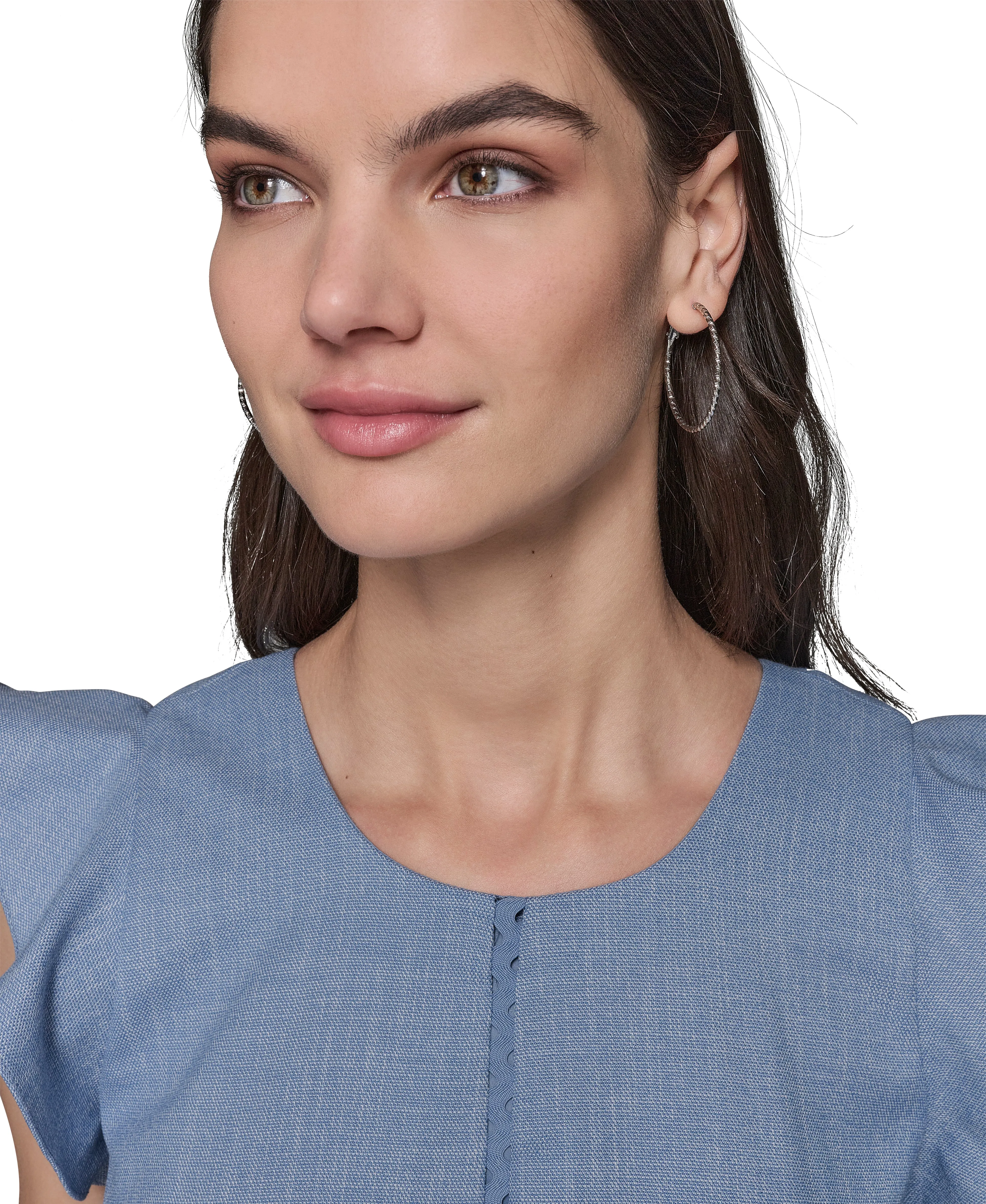 FLUTTER SLEEVE CHAMBRAY MIDI DRESS sold by Karl Lagerfeld Paris product image thumbnail 5