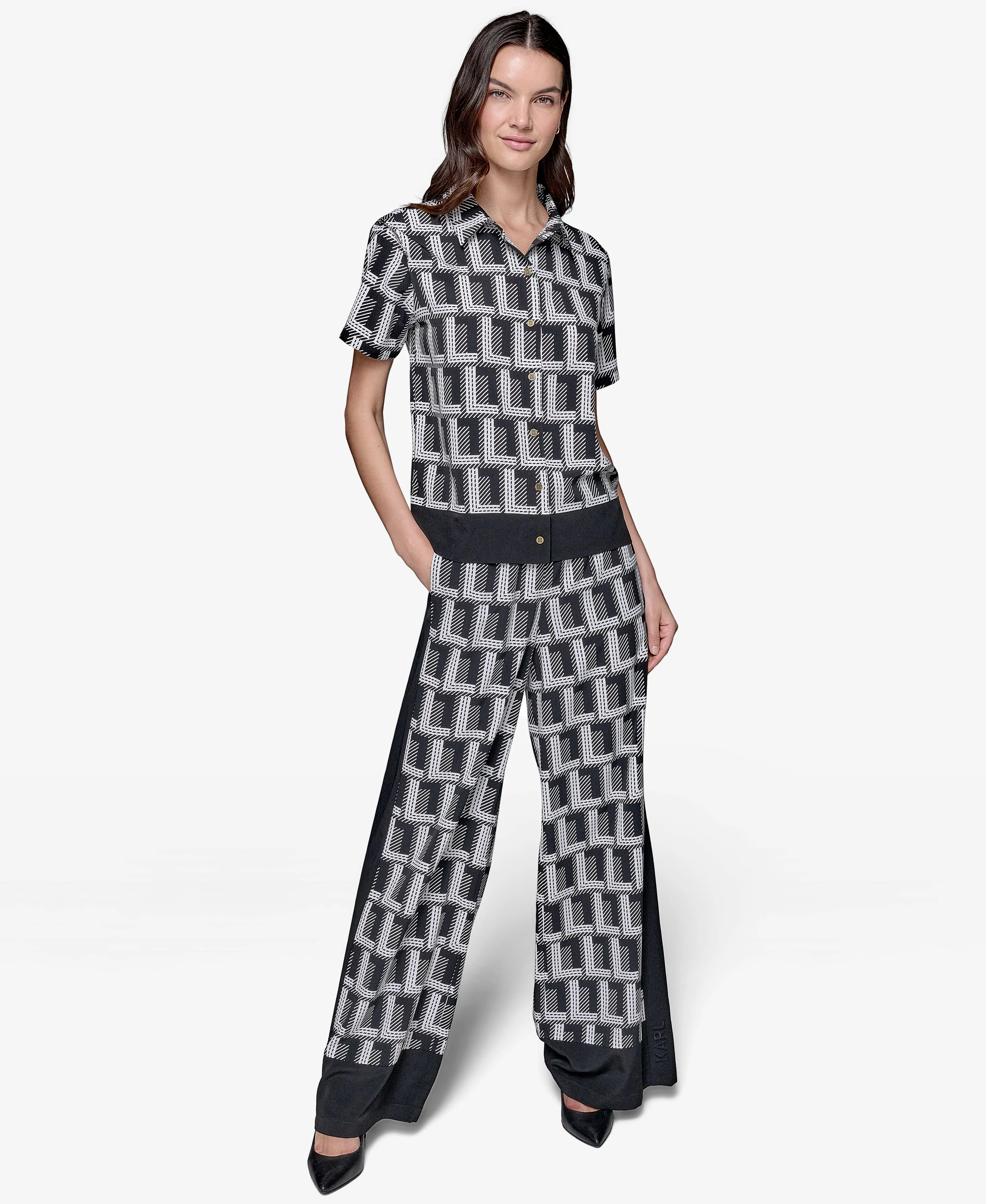 GEO PRINT CAMP SHIRT sold by Karl Lagerfeld Paris product image thumbnail 4