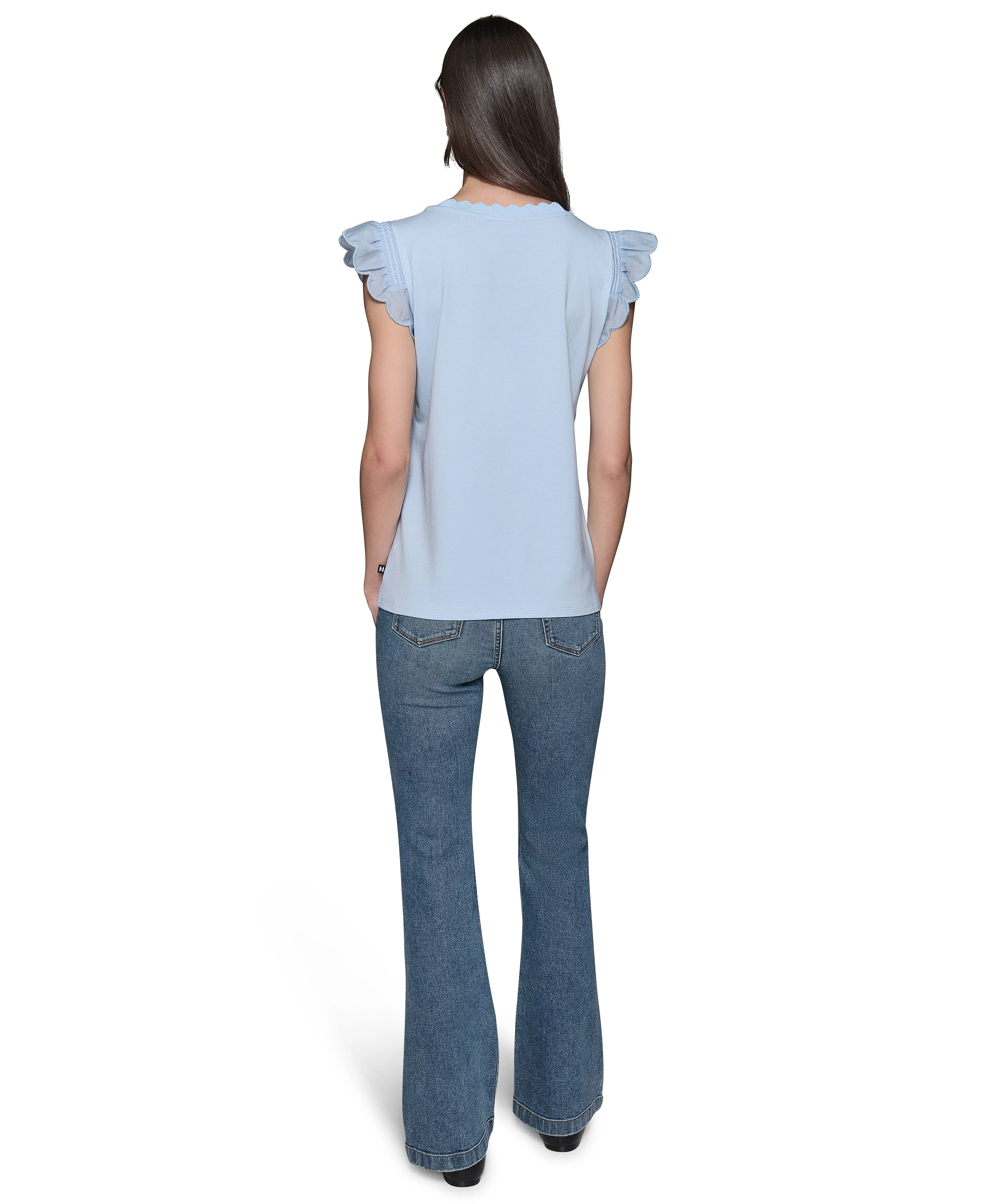 SLEEVELESS RUFFLE TOP sold by Karl Lagerfeld Paris product image thumbnail 2