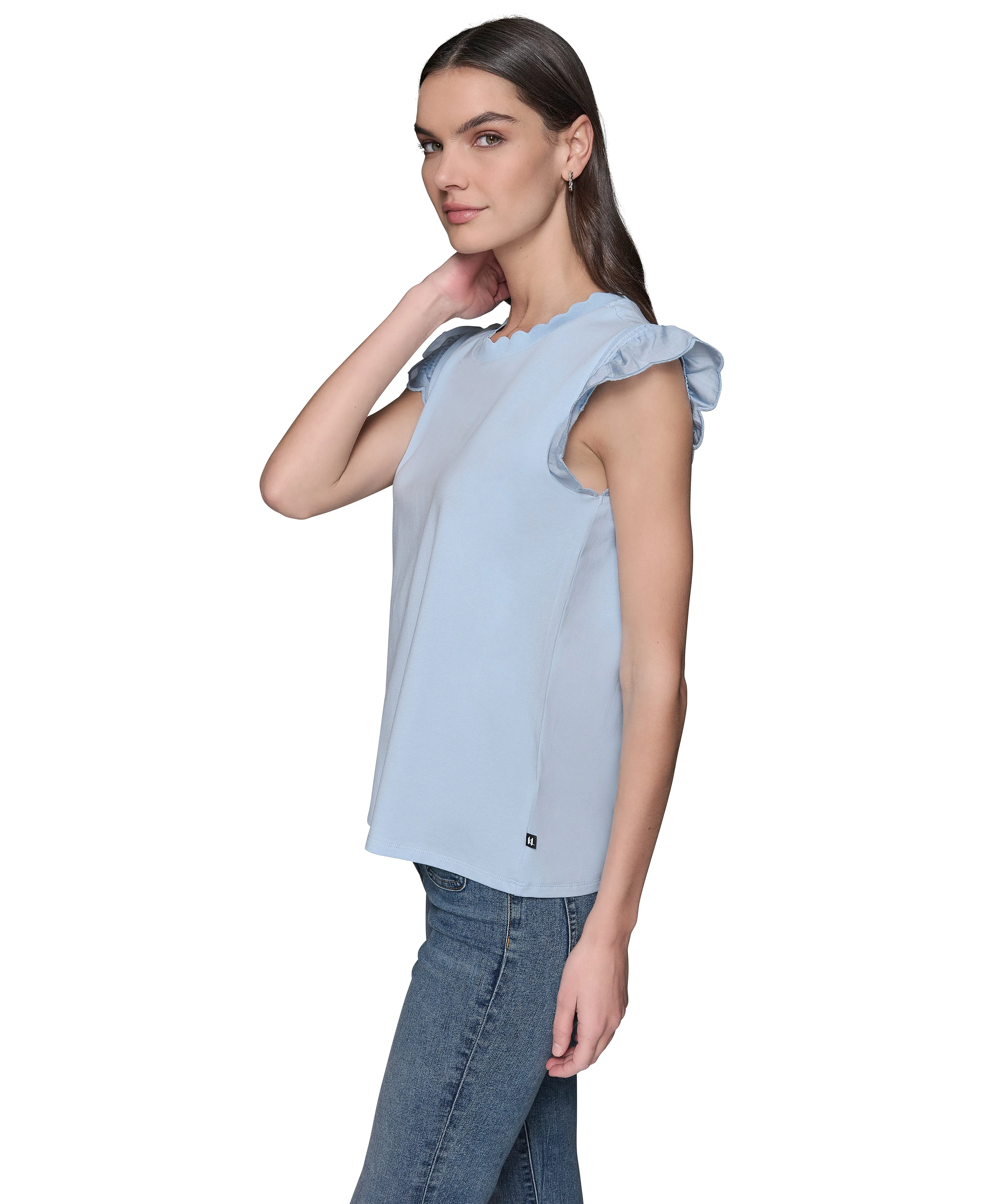 SLEEVELESS RUFFLE TOP sold by Karl Lagerfeld Paris product image thumbnail 4