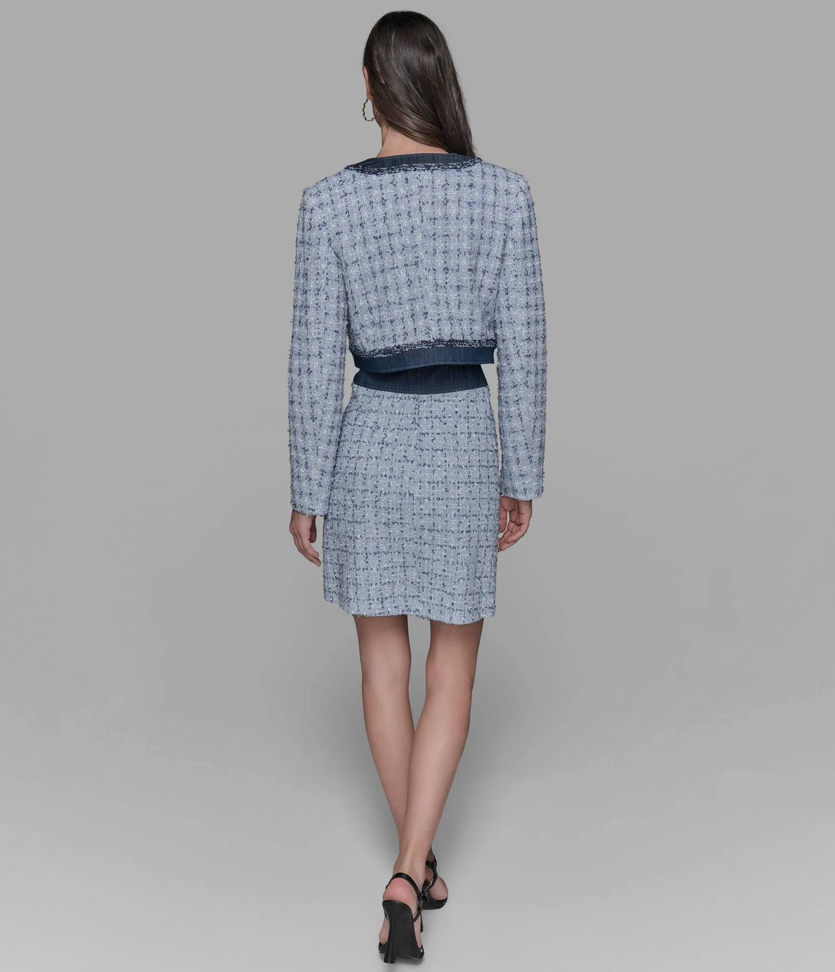 LONG SLEEVE BOUCLE DENIM LADY JACKET sold by Karl Lagerfeld Paris product image thumbnail 2