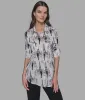 LONG SLEEVE BUTTON FRONT BLOUSE sold by Karl Lagerfeld Paris