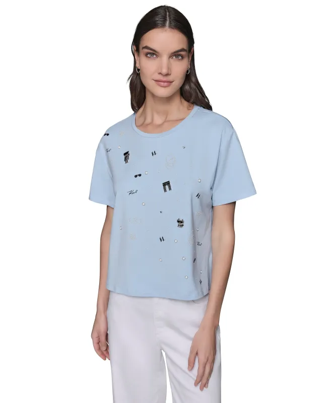 WHIMSY PINS LOGO TEE sold by Karl Lagerfeld Paris