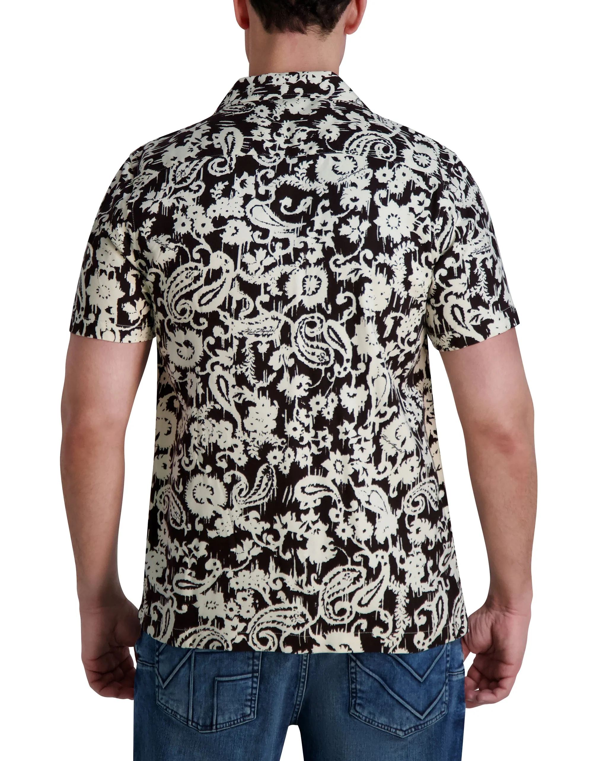 FLORAL PRINT SHORT SLEEVE CAMP SHIRT sold by Karl Lagerfeld Paris product image thumbnail 2