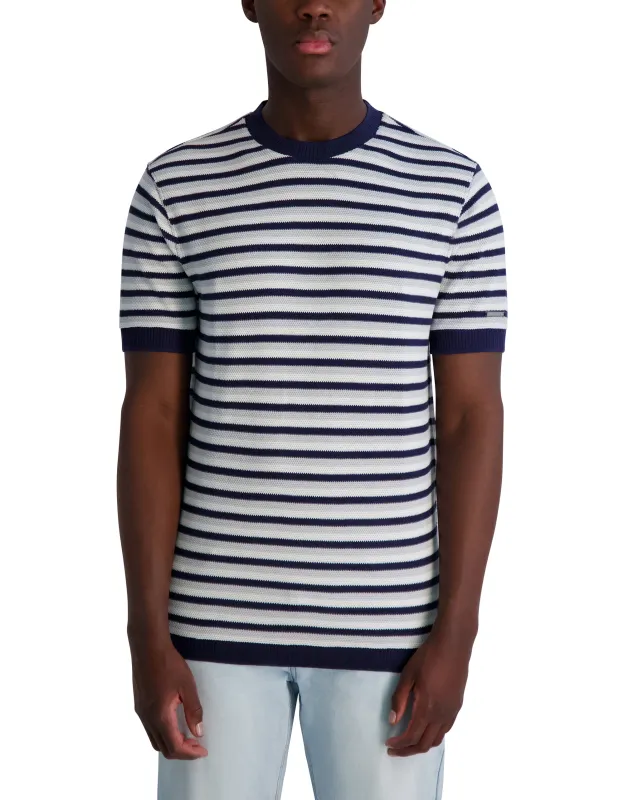 KNIT STRIPE SHORT SLEEVE TEE sold by Karl Lagerfeld Paris