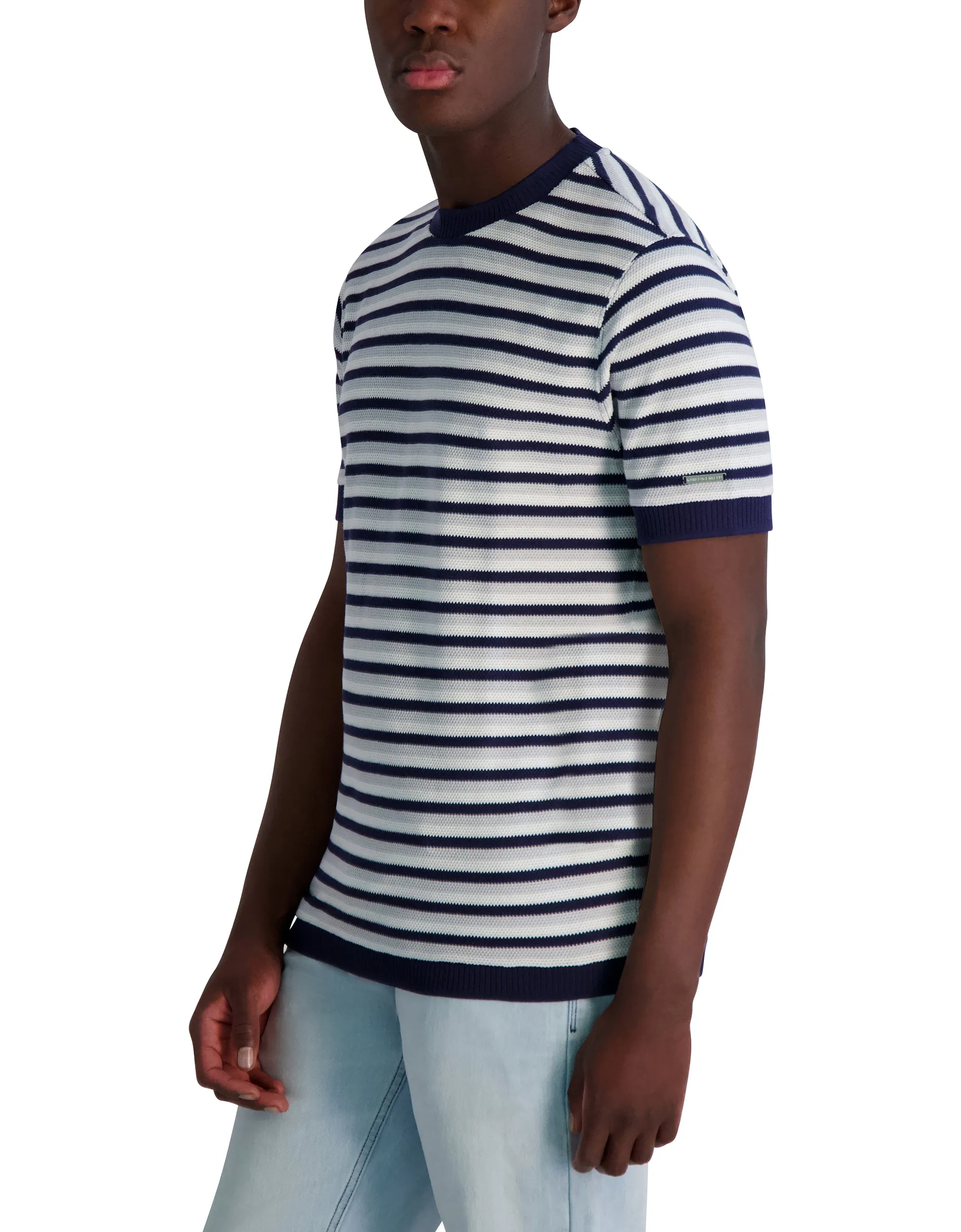 KNIT STRIPE SHORT SLEEVE TEE sold by Karl Lagerfeld Paris product image thumbnail 3