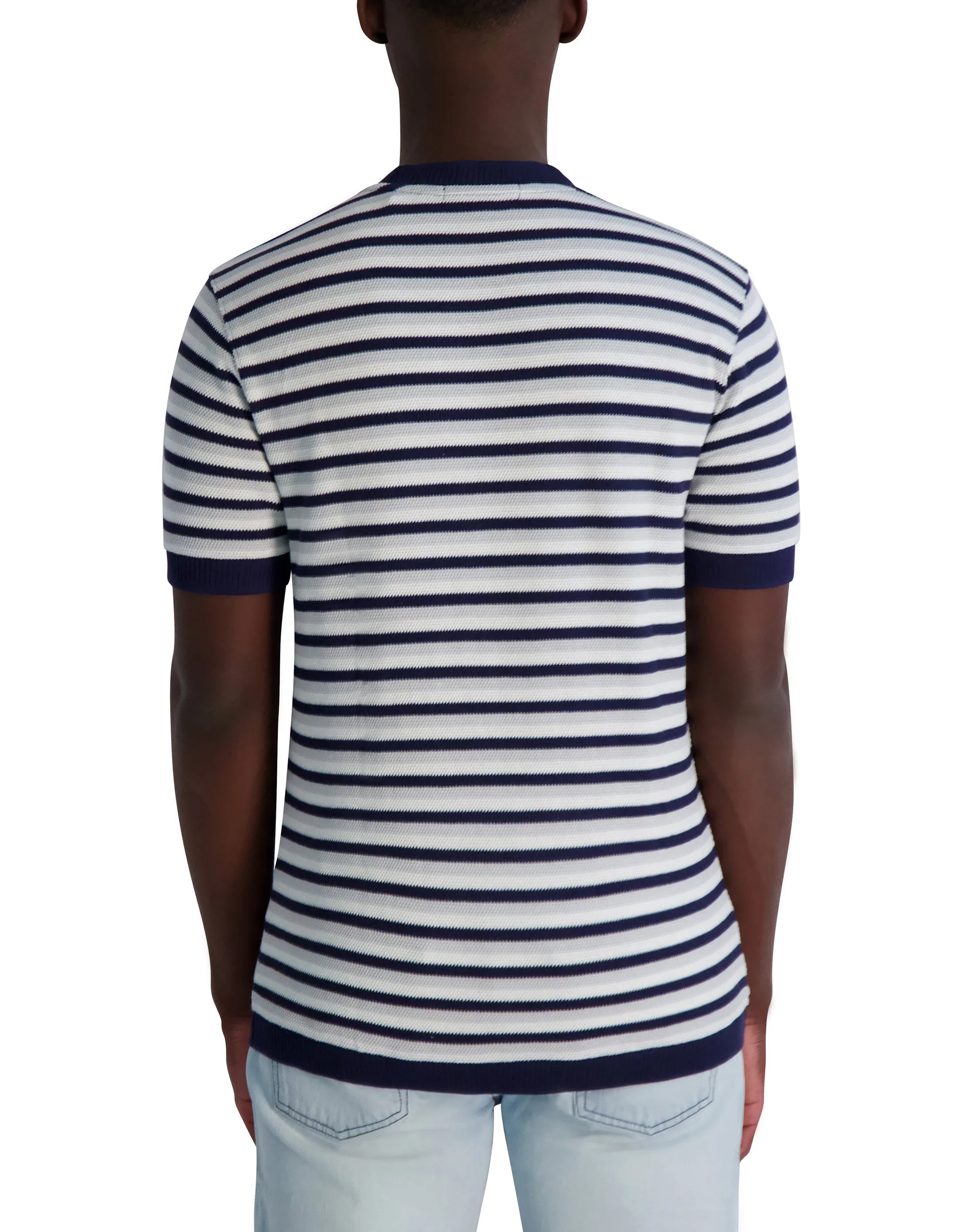 KNIT STRIPE SHORT SLEEVE TEE sold by Karl Lagerfeld Paris product image thumbnail 2