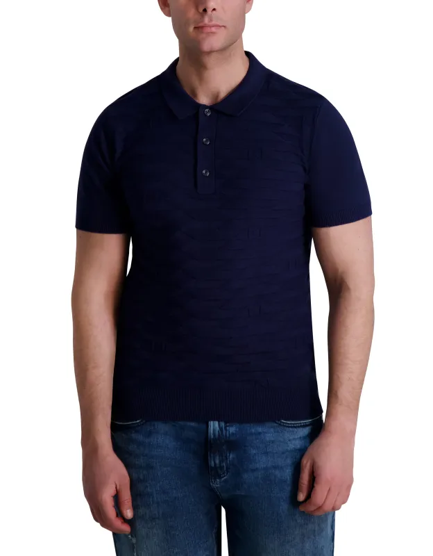 SHORT SLEEVE KNIT POLO sold by Karl Lagerfeld Paris