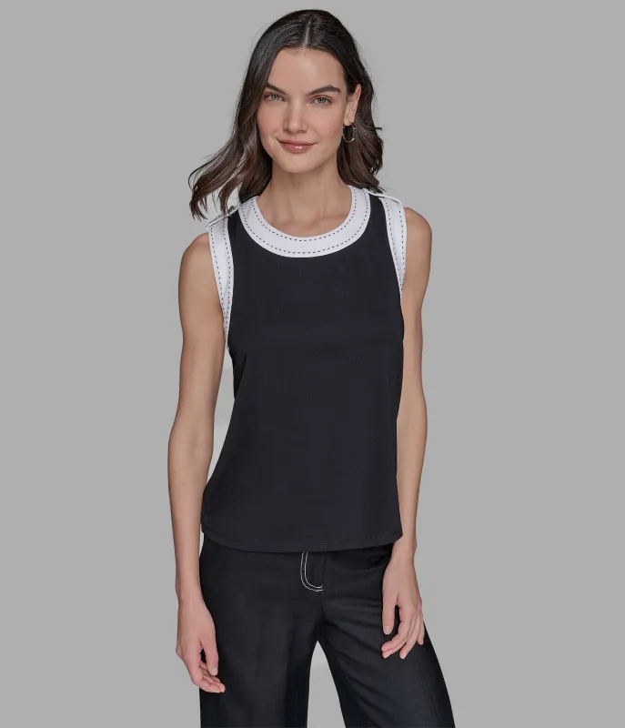 TANK TOP WITH BUTTON sold by Karl Lagerfeld Paris