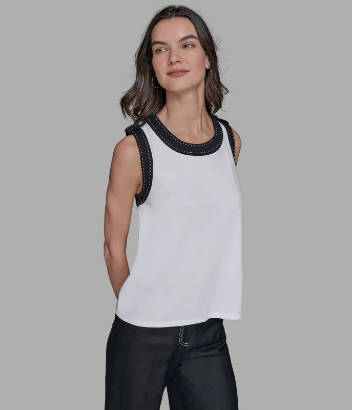 TANK TOP WITH BUTTON sold by Karl Lagerfeld Paris