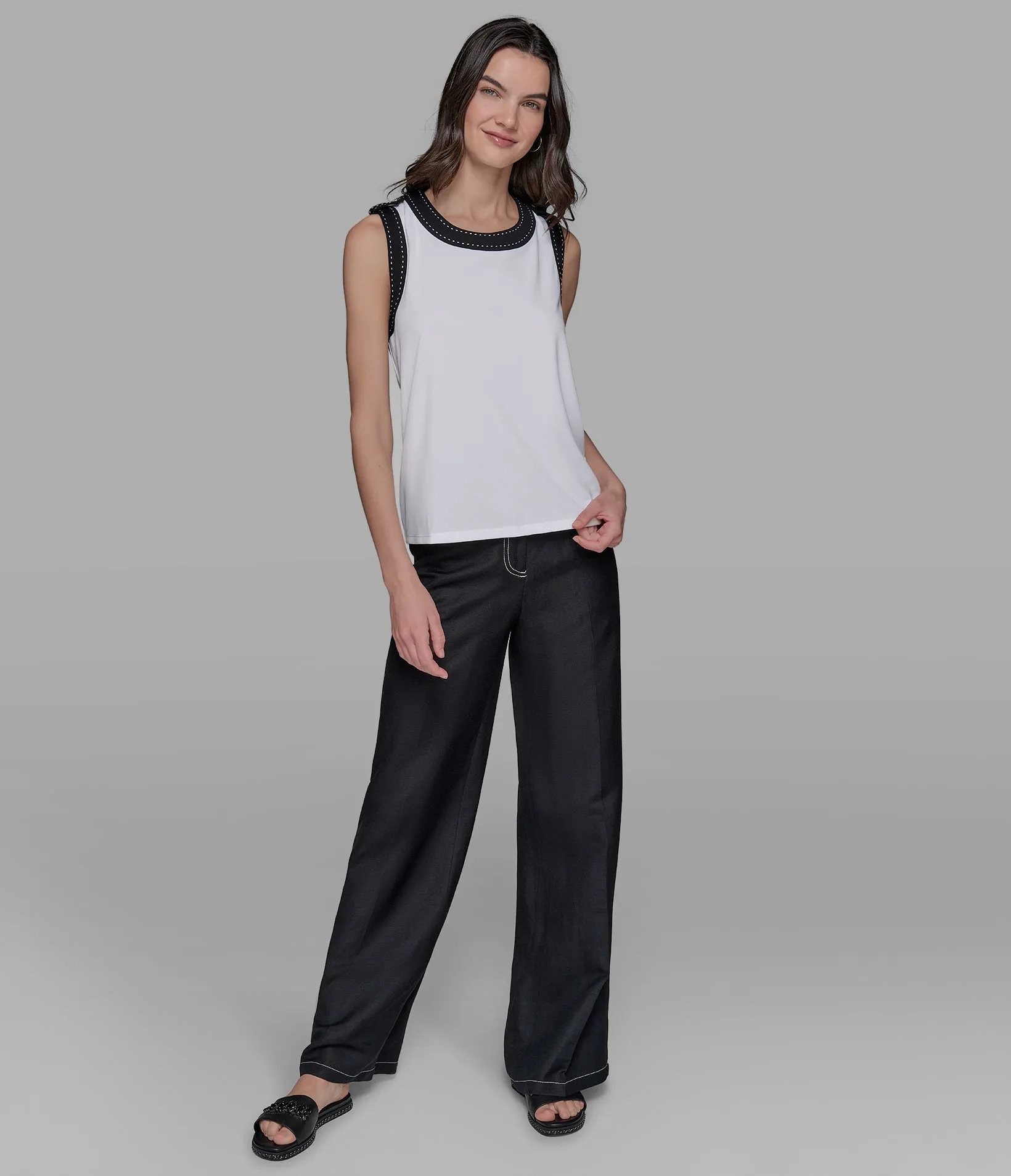 TANK TOP WITH BUTTON sold by Karl Lagerfeld Paris product image thumbnail 4