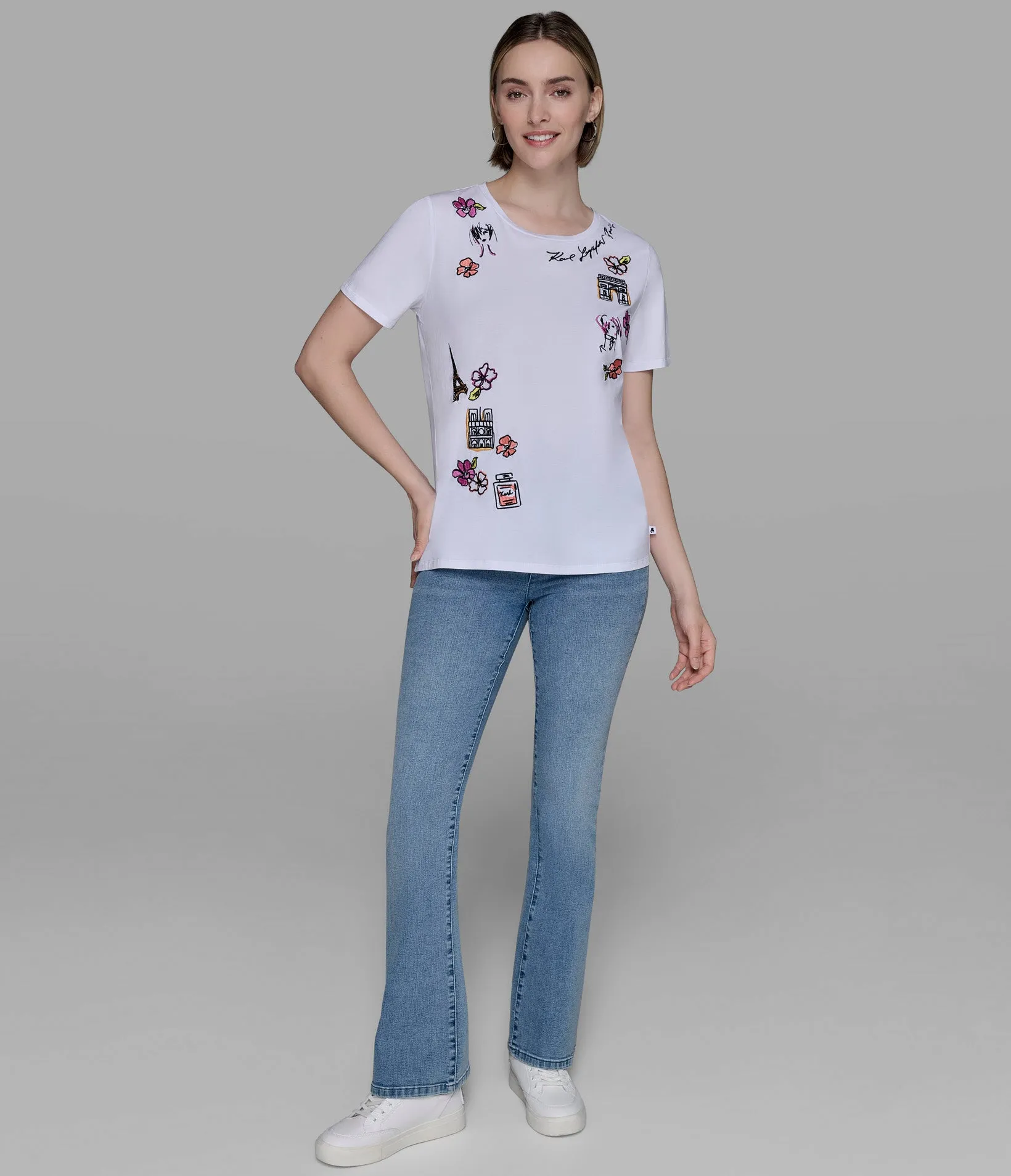 LUXE WHIMSY FLORAL TEE sold by Karl Lagerfeld Paris product image thumbnail 3