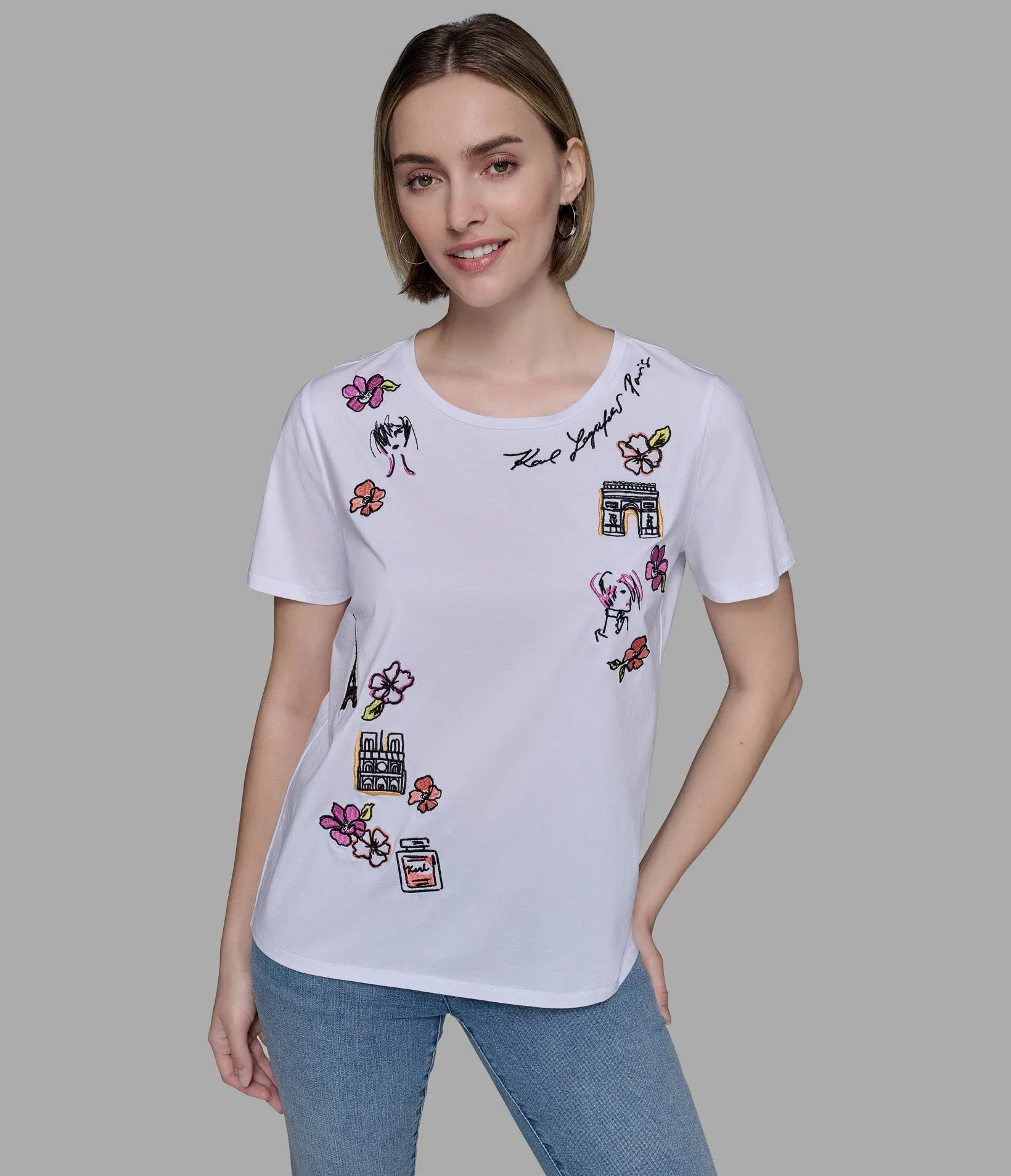 LUXE WHIMSY FLORAL TEE sold by Karl Lagerfeld Paris