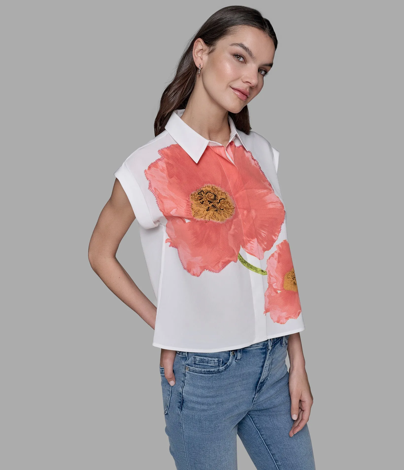 FLORAL SOFT BLOUSE sold by Karl Lagerfeld Paris product image thumbnail 4