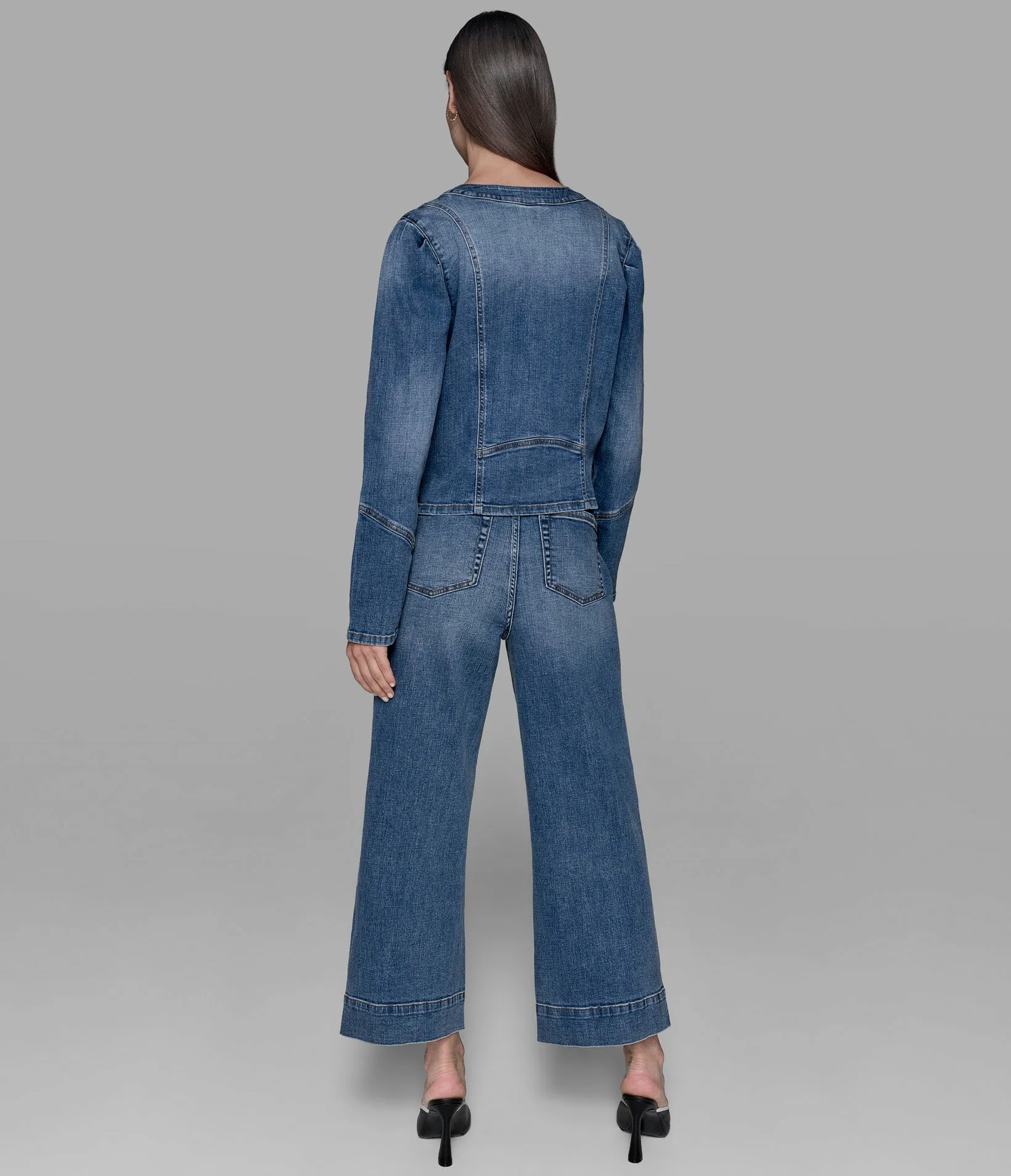COLLARLESS DENIM JACKET sold by Karl Lagerfeld Paris product image thumbnail 2