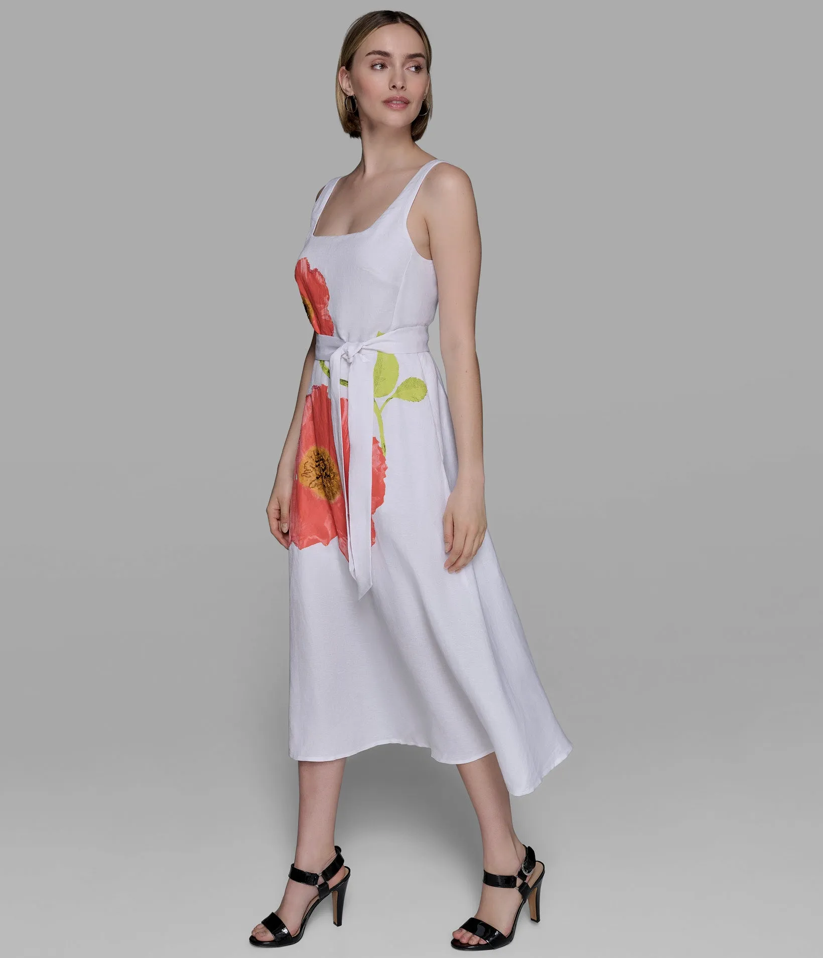 SLEEVELESS PRINTED MIDI DRESS sold by Karl Lagerfeld Paris product image thumbnail 3