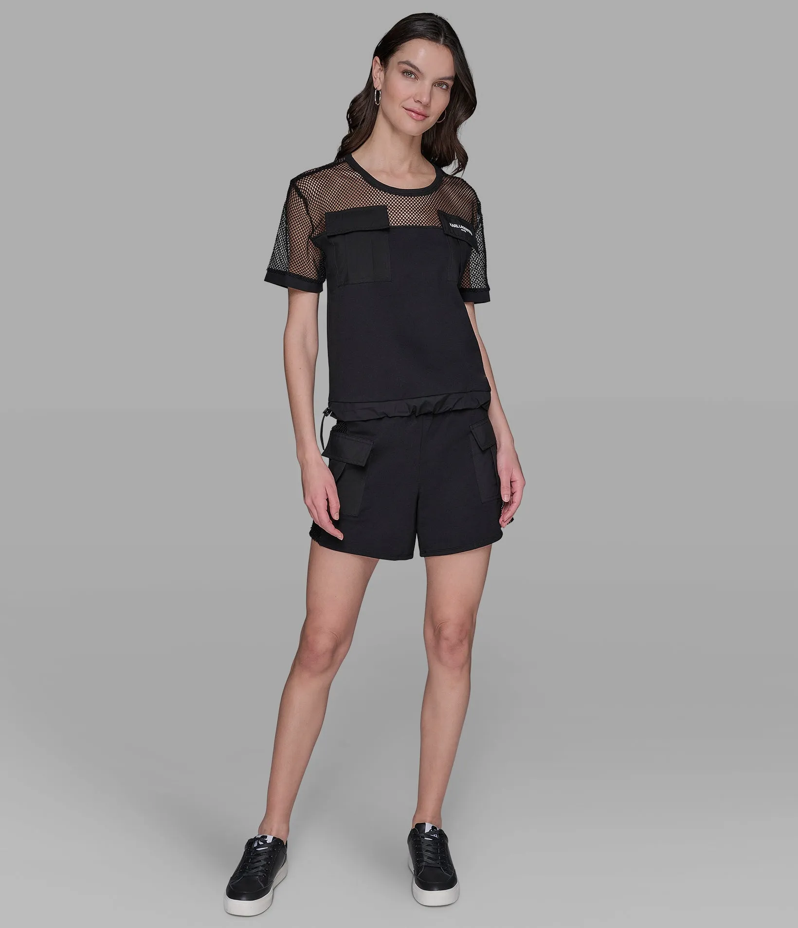 SHORT SLEEVE MESH LOGO TEE sold by Karl Lagerfeld Paris product image thumbnail 4