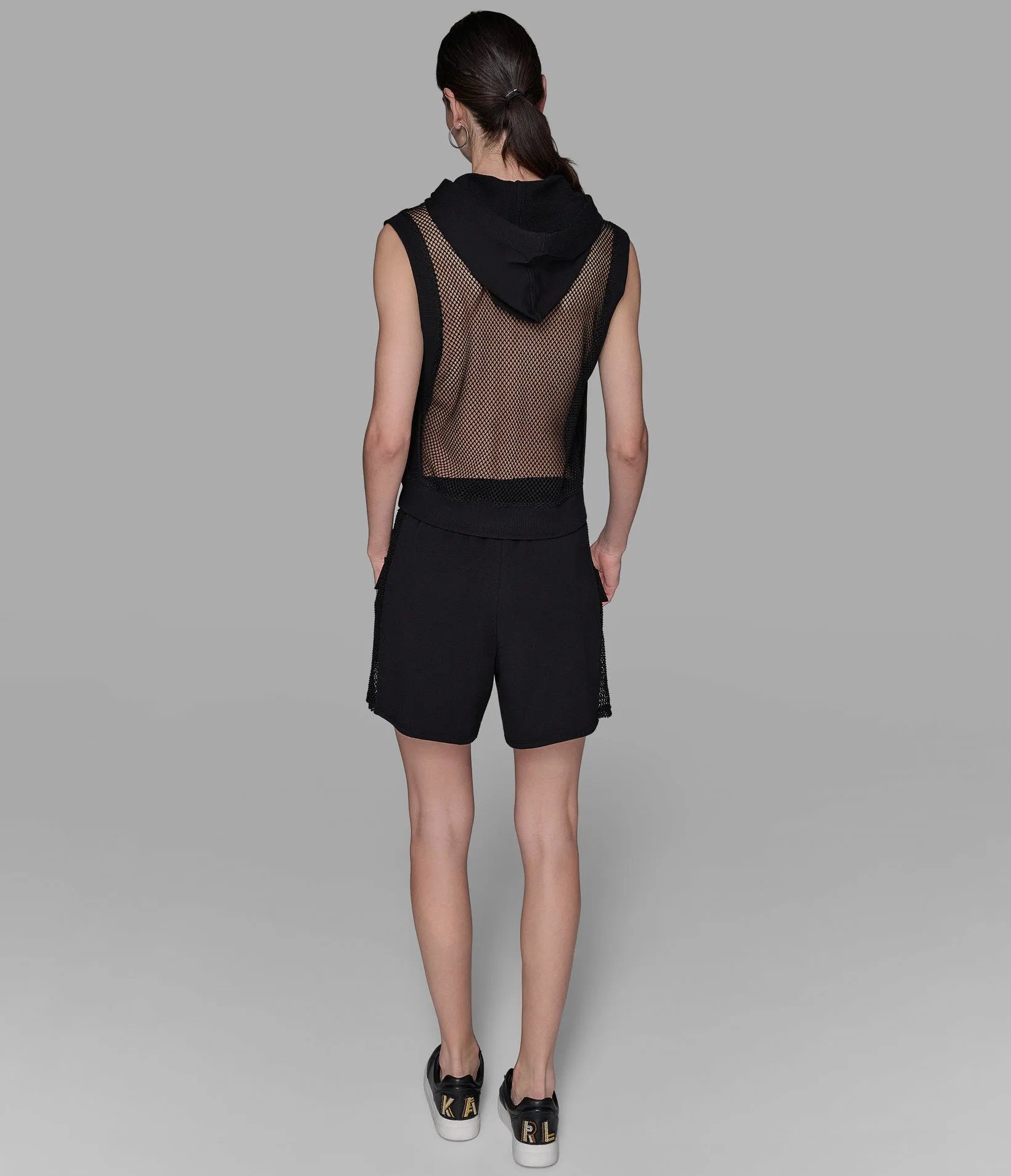 SLEEVELESS LOGO MESH HOODIE sold by Karl Lagerfeld Paris product image thumbnail 3