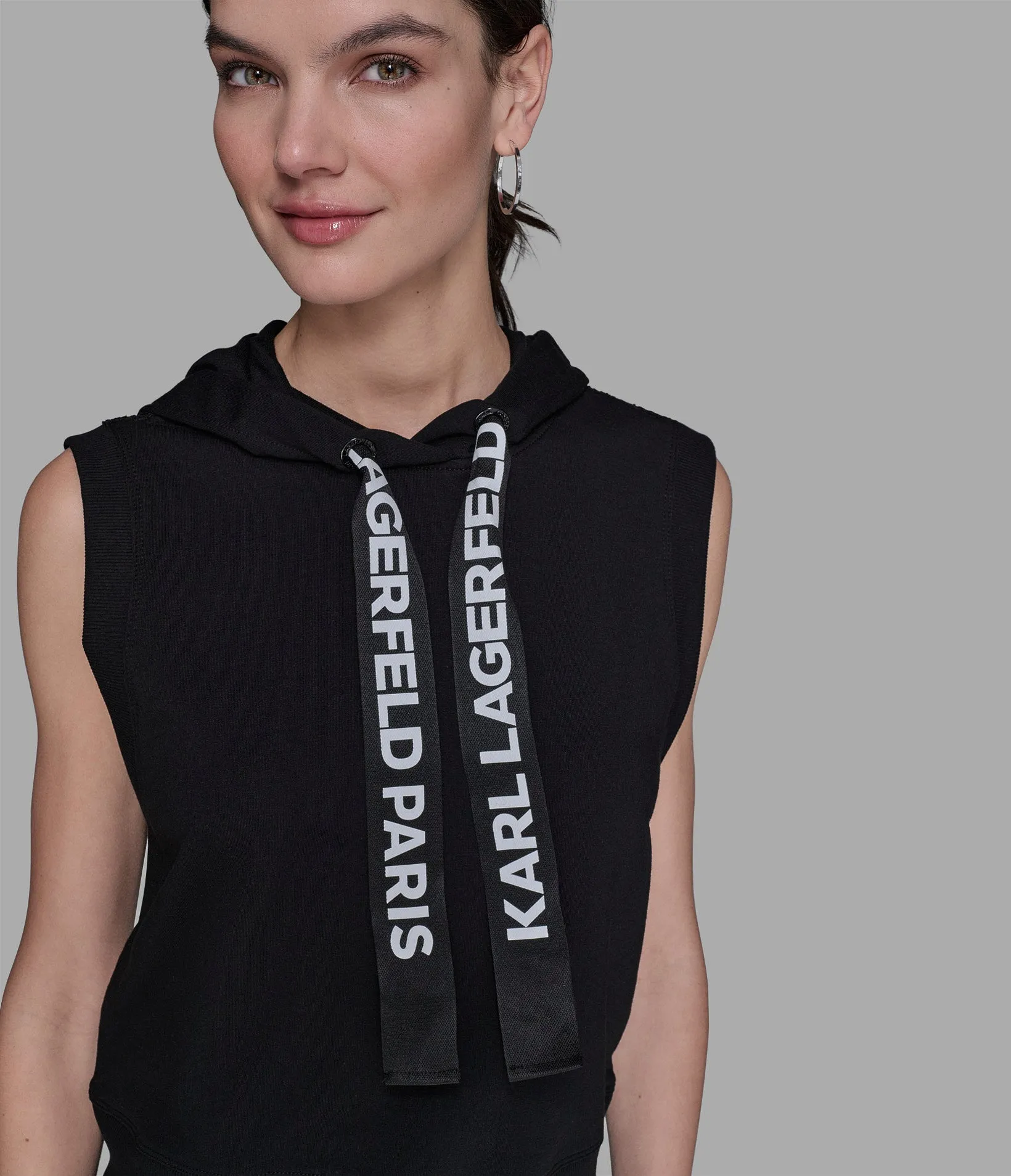 SLEEVELESS LOGO MESH HOODIE sold by Karl Lagerfeld Paris product image thumbnail 5