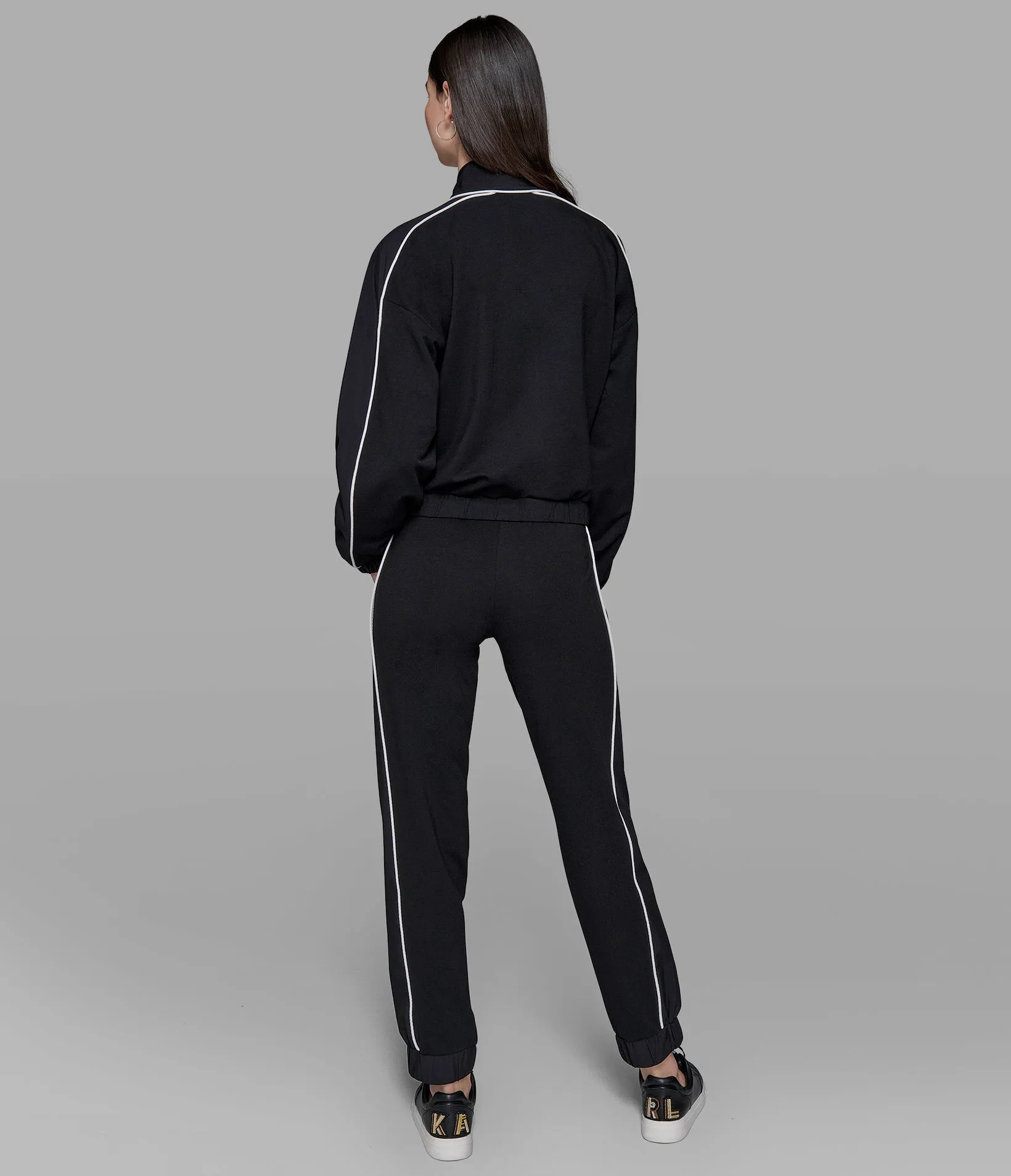 TIPPED CROP TRACK JACKET sold by Karl Lagerfeld Paris product image thumbnail 2