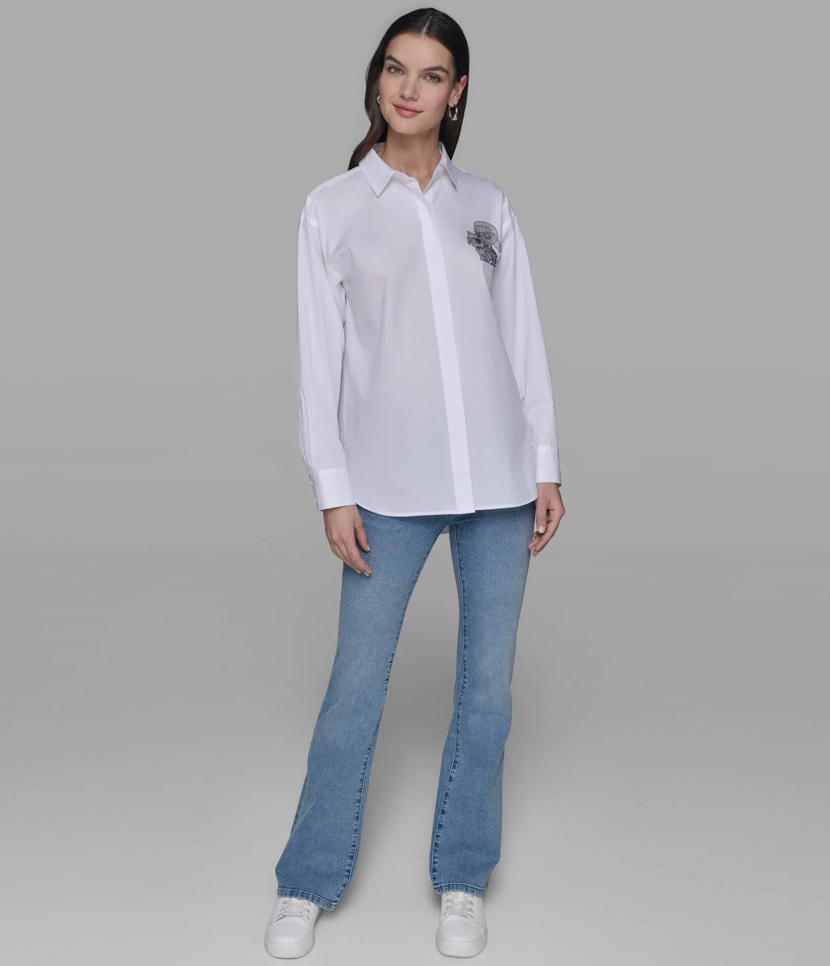 DUO POPLIN SHIRT sold by Karl Lagerfeld Paris product image thumbnail 3