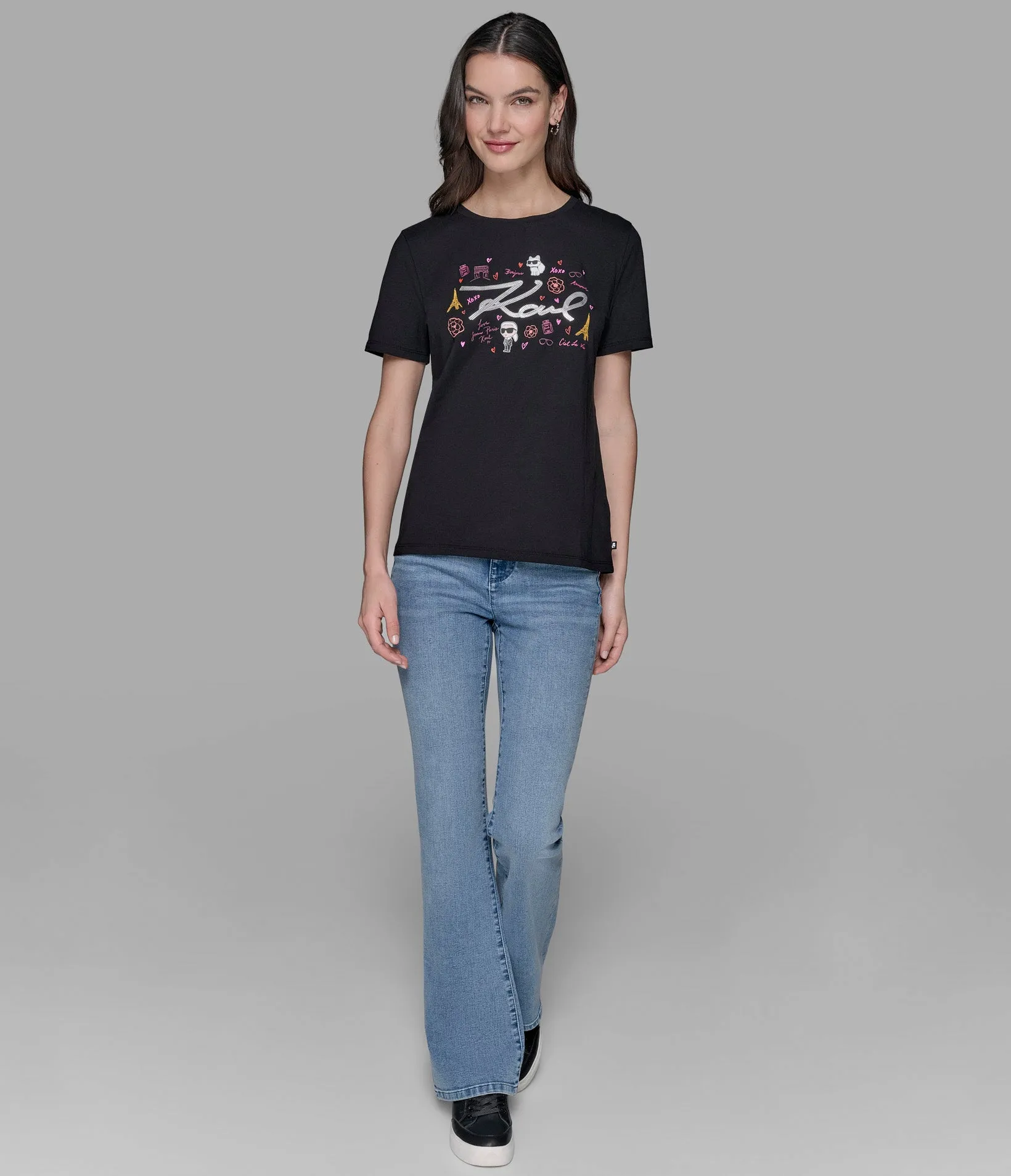 KARL SCRIPT WHIMSY TEE sold by Karl Lagerfeld Paris product image thumbnail 3