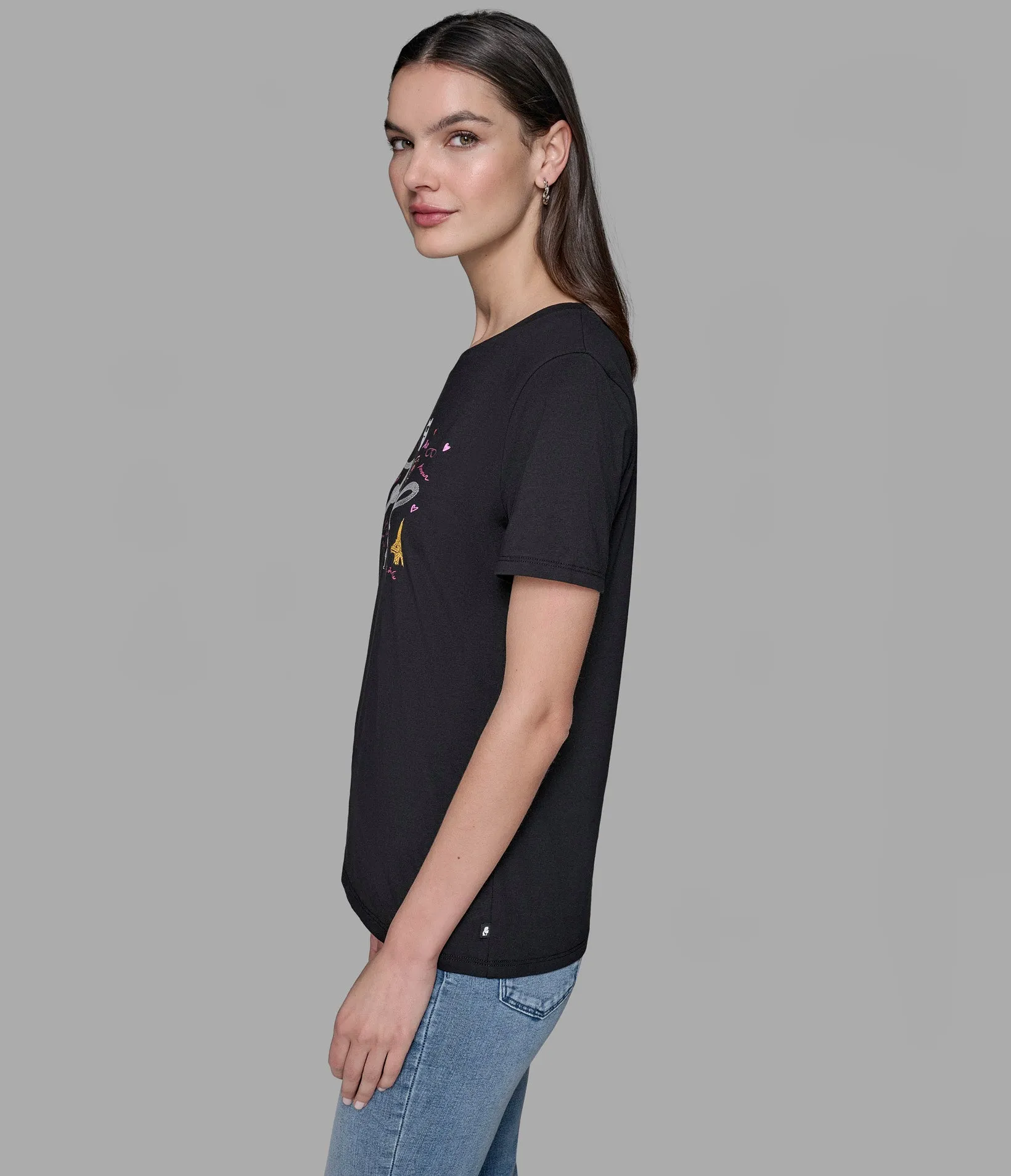 KARL SCRIPT WHIMSY TEE sold by Karl Lagerfeld Paris product image thumbnail 4