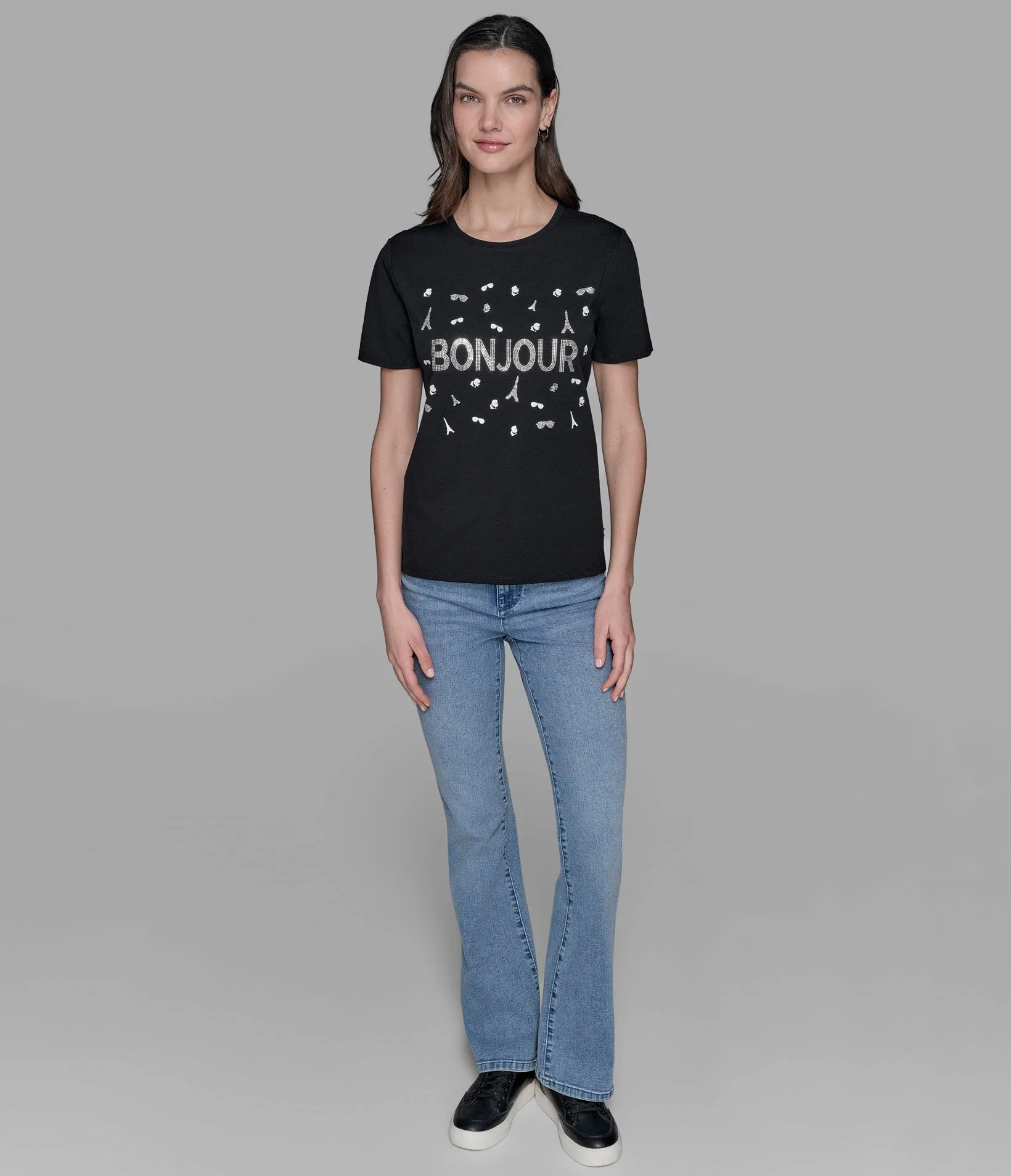 LUXE BONJOUR WHIMSY PINS TEE sold by Karl Lagerfeld Paris product image thumbnail 3