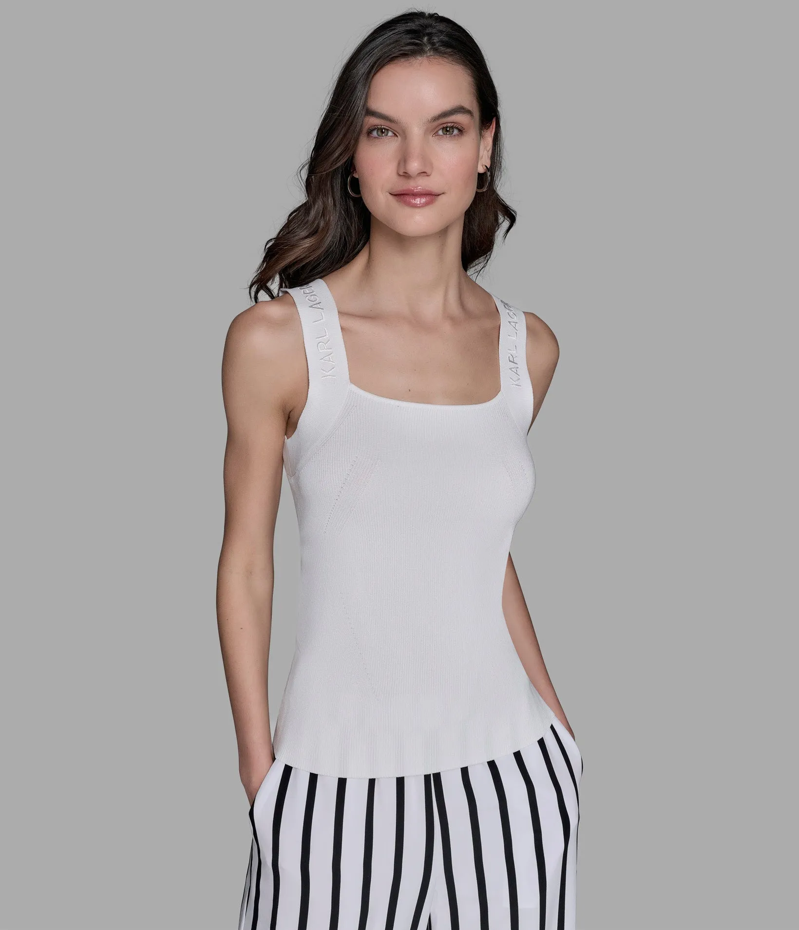 LOGO STRAP SWEATER TANK sold by Karl Lagerfeld Paris