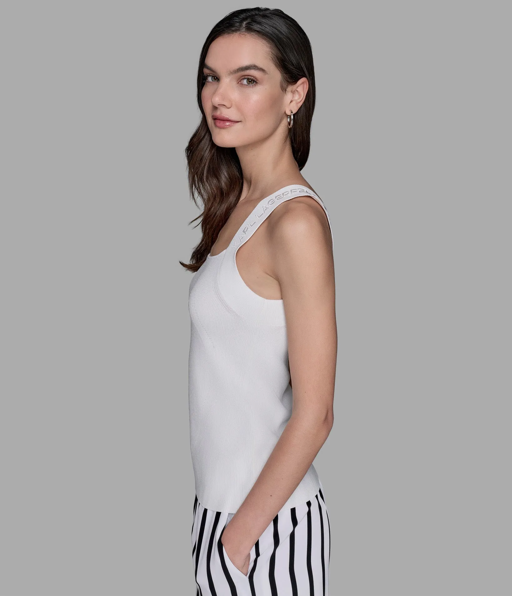 LOGO STRAP SWEATER TANK sold by Karl Lagerfeld Paris product image thumbnail 4