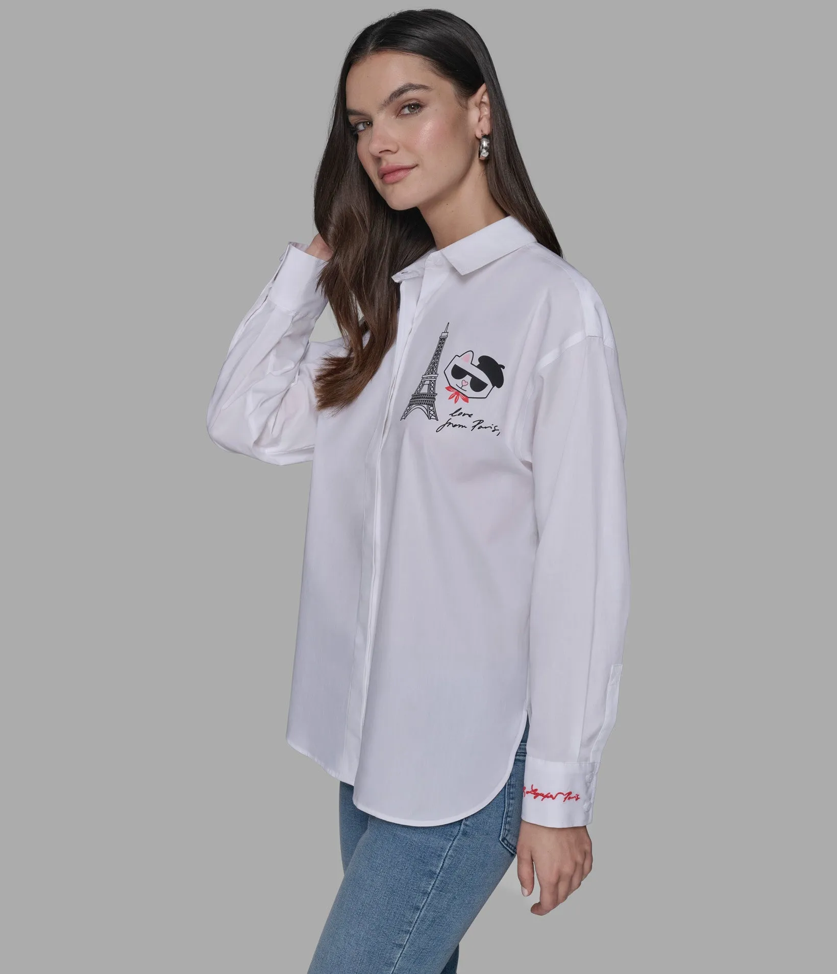 CHOUPETTE IN PARIS POPLIN SHIRT sold by Karl Lagerfeld Paris product image thumbnail 2