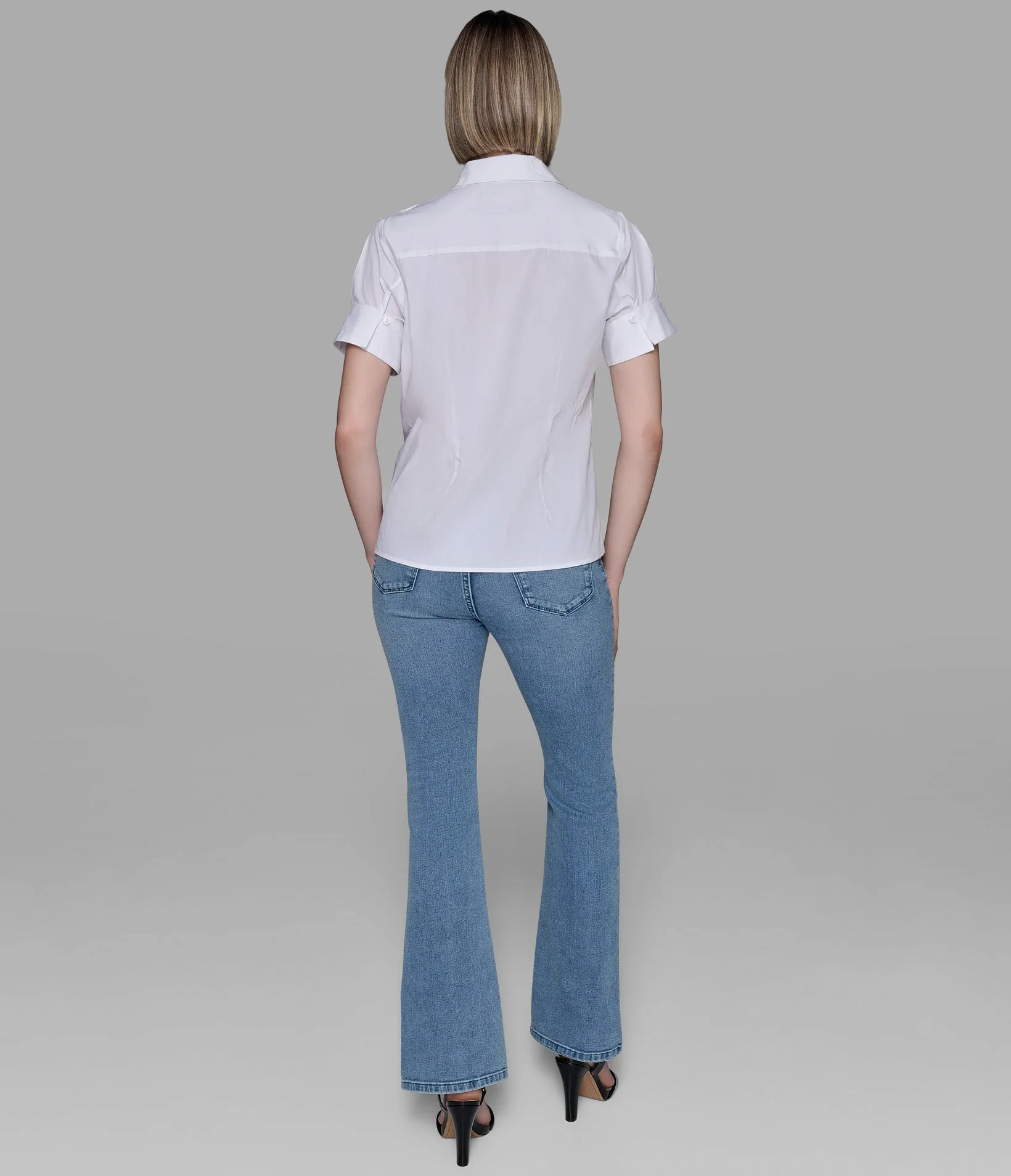 SHORT SLEEVE POPLIN SHIRT WITH FLORAL APPLIQUÉ sold by Karl Lagerfeld Paris product image thumbnail 2