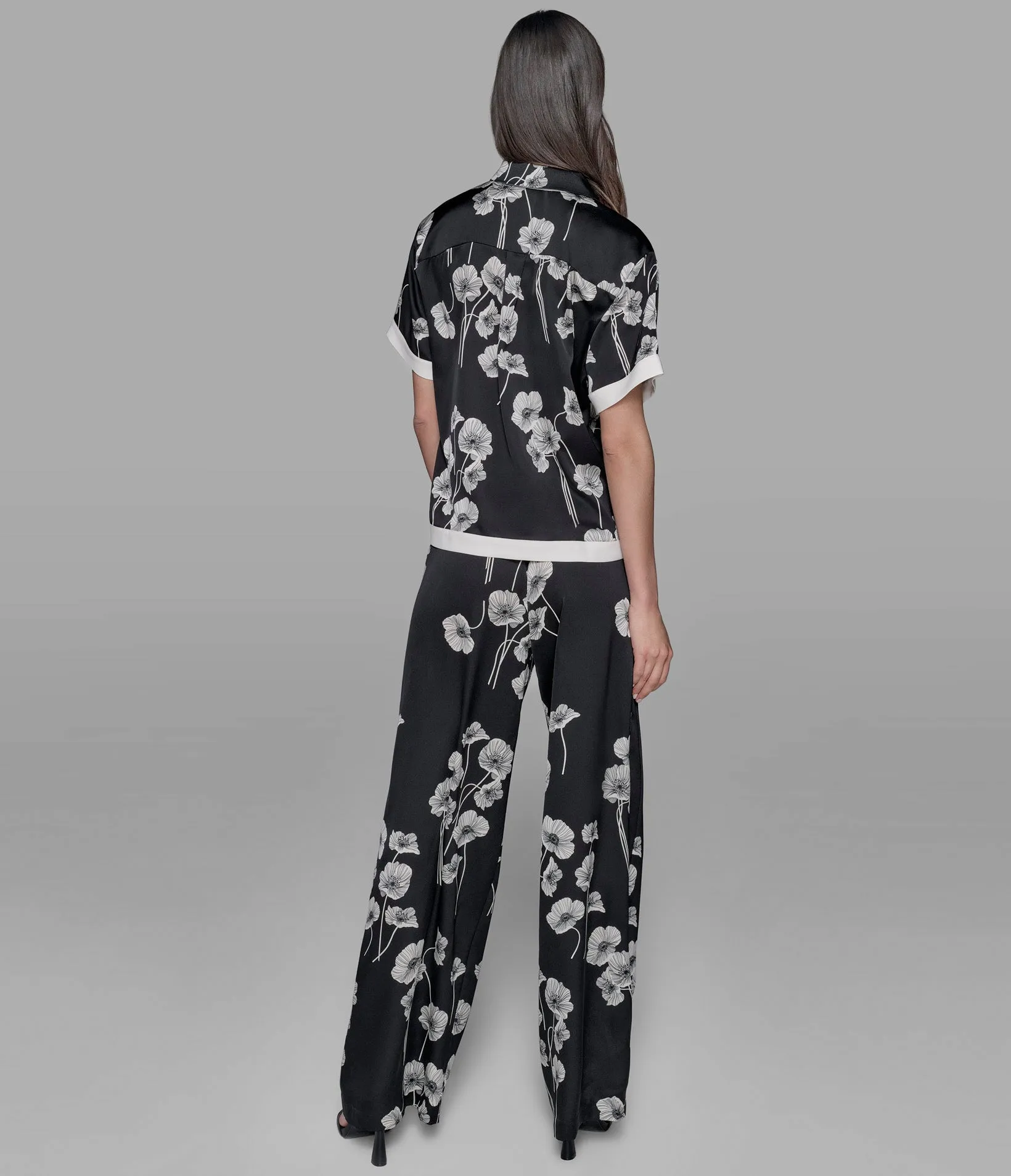 SHORT SLEEVE SILKY CAMP SHIRT sold by Karl Lagerfeld Paris product image thumbnail 3