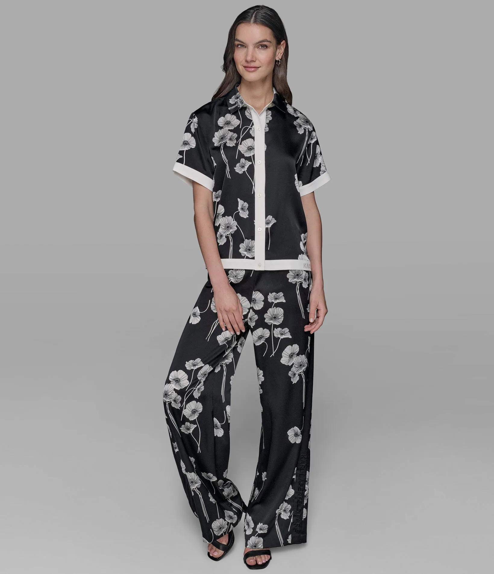 SHORT SLEEVE SILKY CAMP SHIRT sold by Karl Lagerfeld Paris product image thumbnail 4