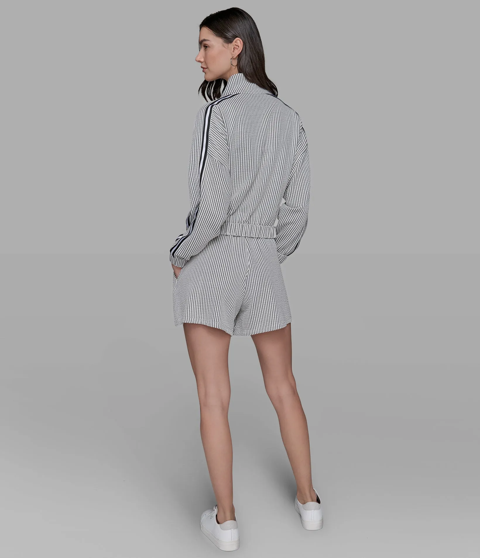 SEERSUCKER TRACK JACKET WITH PATCH sold by Karl Lagerfeld Paris product image thumbnail 3