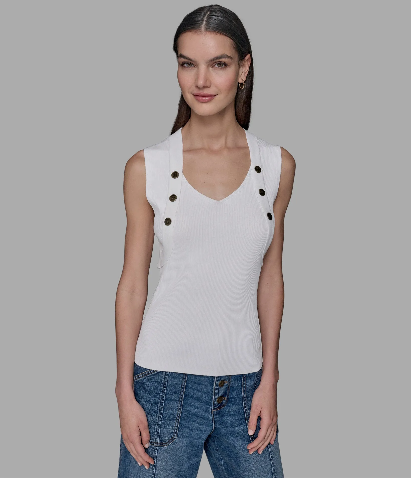 SWEATER TANK WITH BUTTONS sold by Karl Lagerfeld Paris