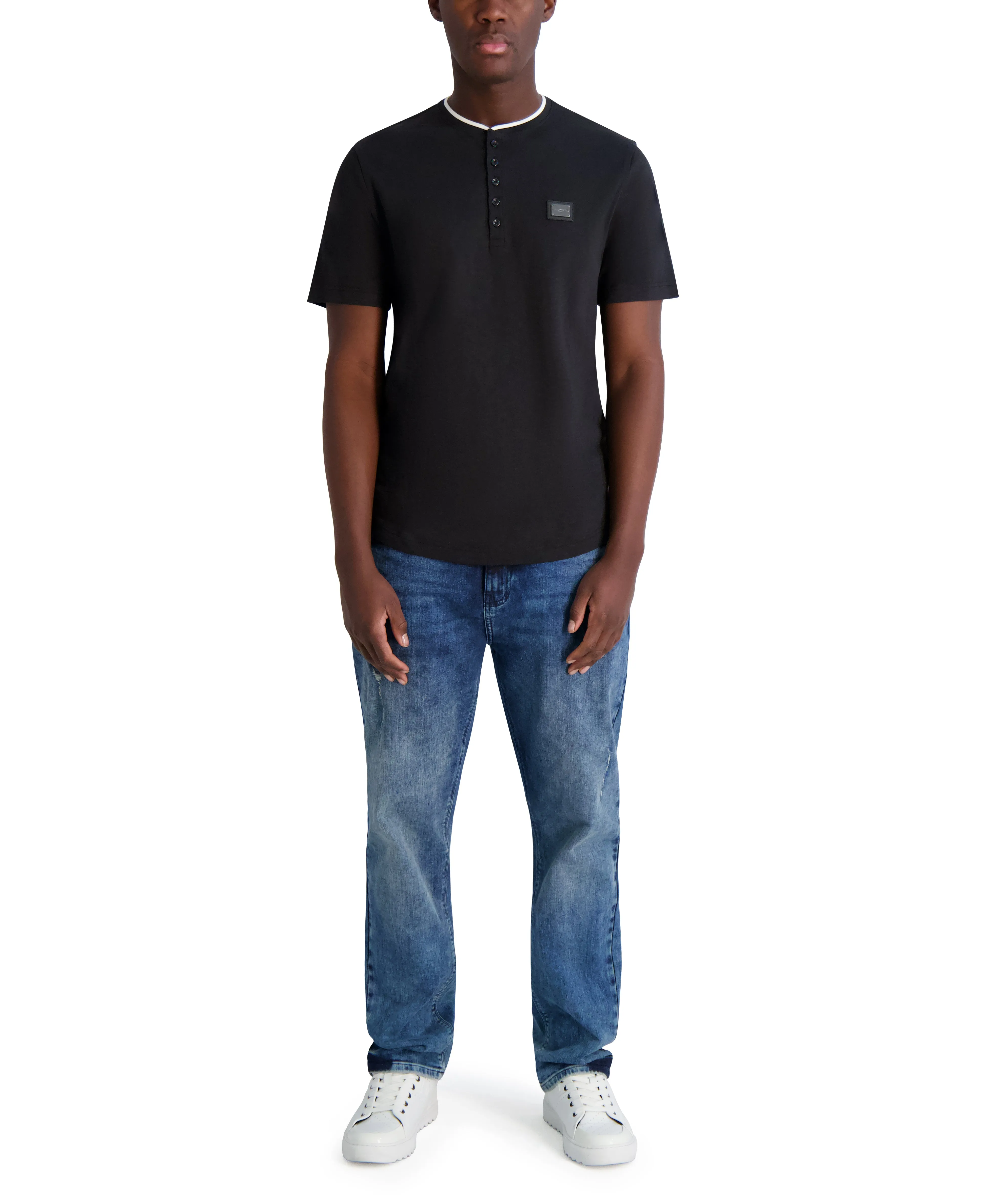 KARL LOGO PLATE HENLEY TEE sold by Karl Lagerfeld Paris product image thumbnail 4