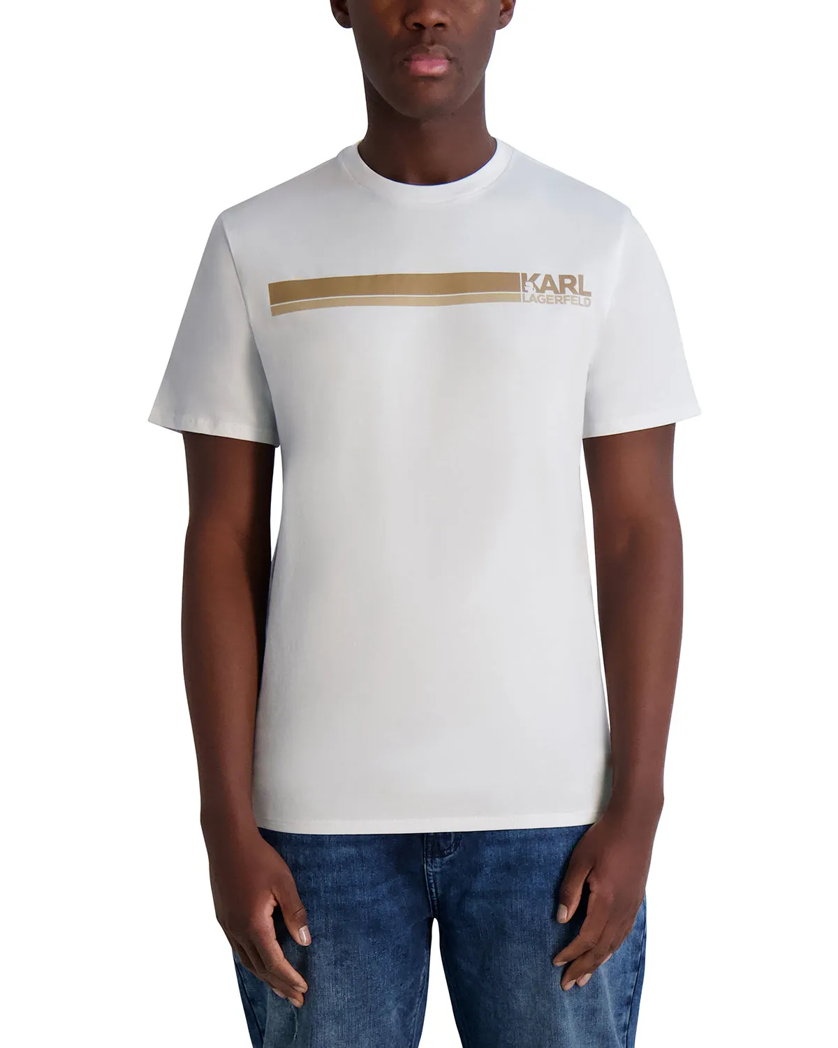 RACER STRIPE LOGO TEE sold by Karl Lagerfeld Paris