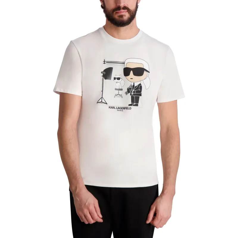 KARL & CHOUPETTE PHOTO T-SHIRT sold by Karl Lagerfeld Paris
