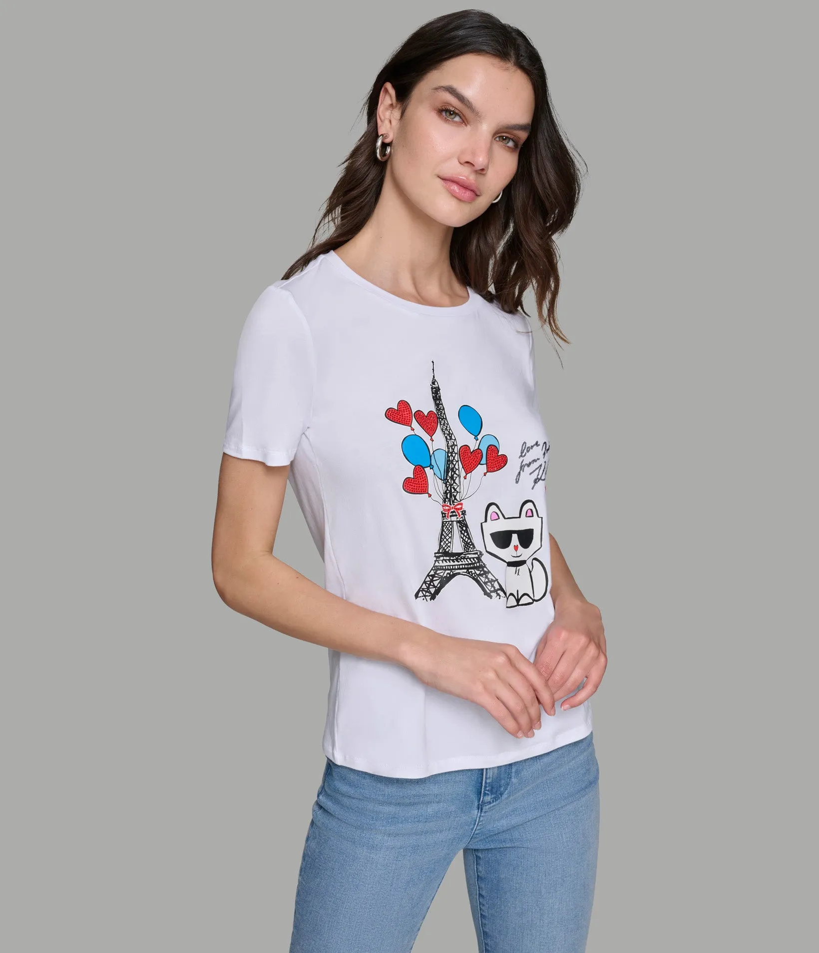 BONJOUR CHOUPETTE TEE sold by Karl Lagerfeld Paris product image thumbnail 5