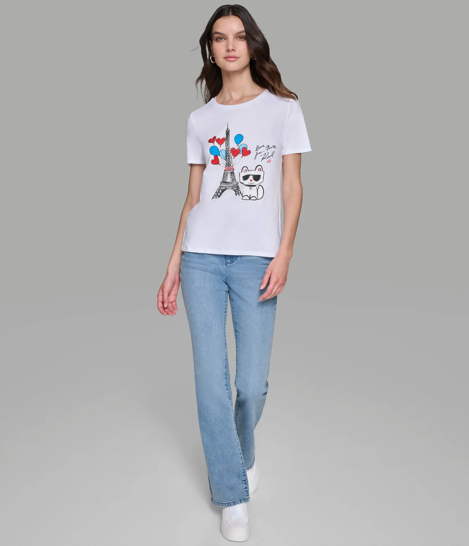 BONJOUR CHOUPETTE TEE sold by Karl Lagerfeld Paris product image thumbnail 3